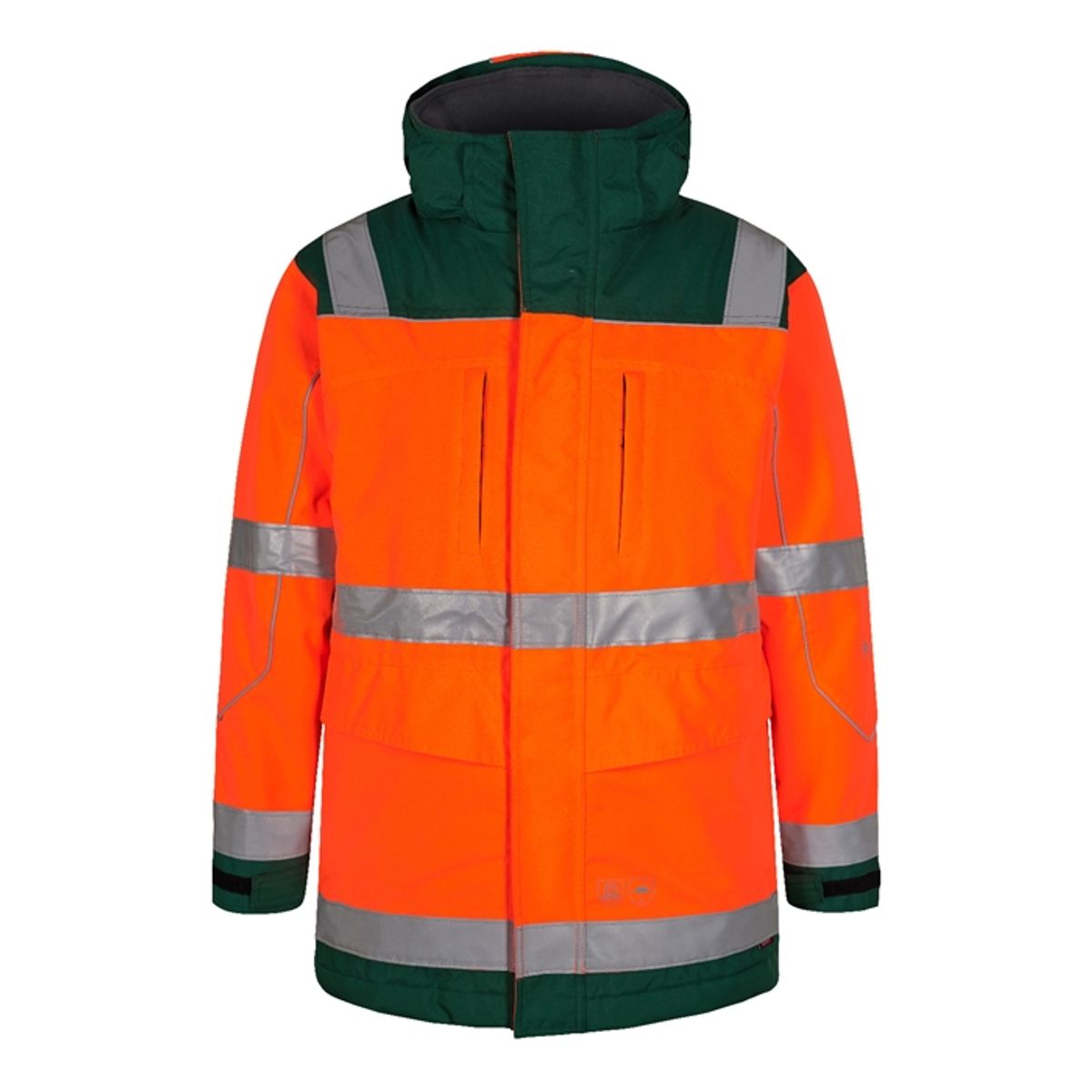 Fe-engel Safety Parkajakke - Orange/grøn-3xl