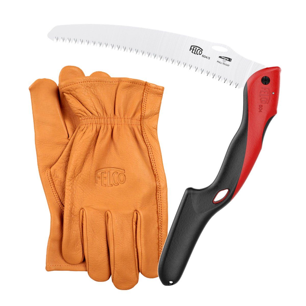 Felco 604 foldesav 240 mm & Felco 703 Læderhandske - L