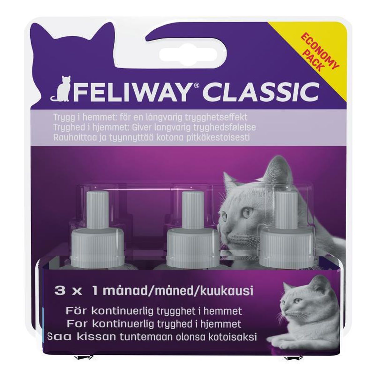 Feliway Classic refill t/diffusor, 3 x 48 ml