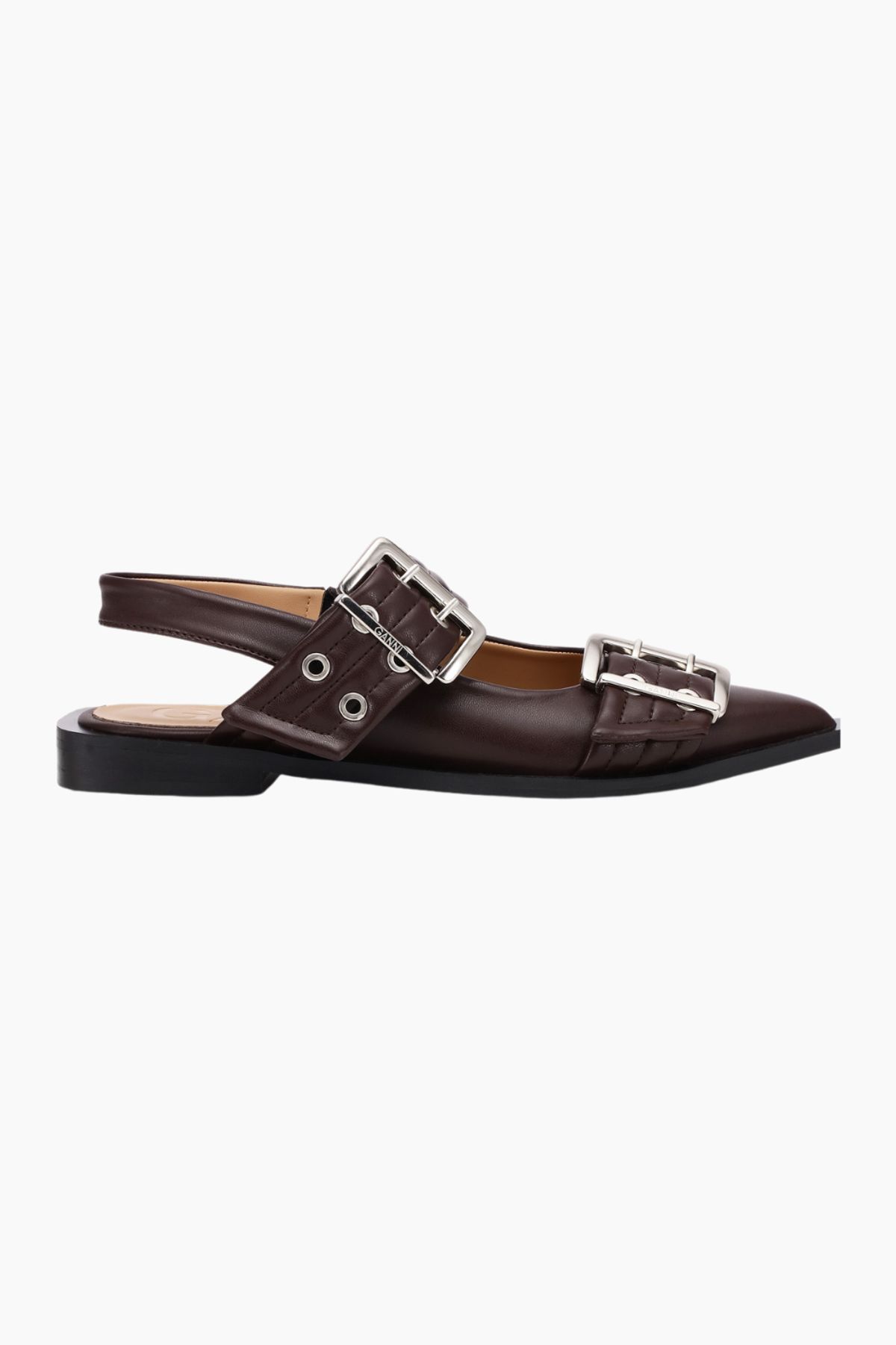 Feminine Buckle Ballerina S2669 - Chocolate Fondant - GANNI - Brun 38