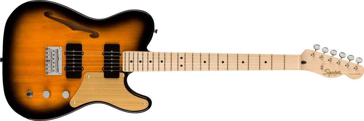 Fender Squier Paranormal Carbronita Telecaster Thinline El-guitar (Sunburst)