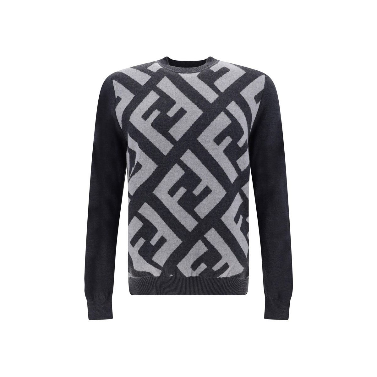 Fendi Grå Uld Logo Sweater