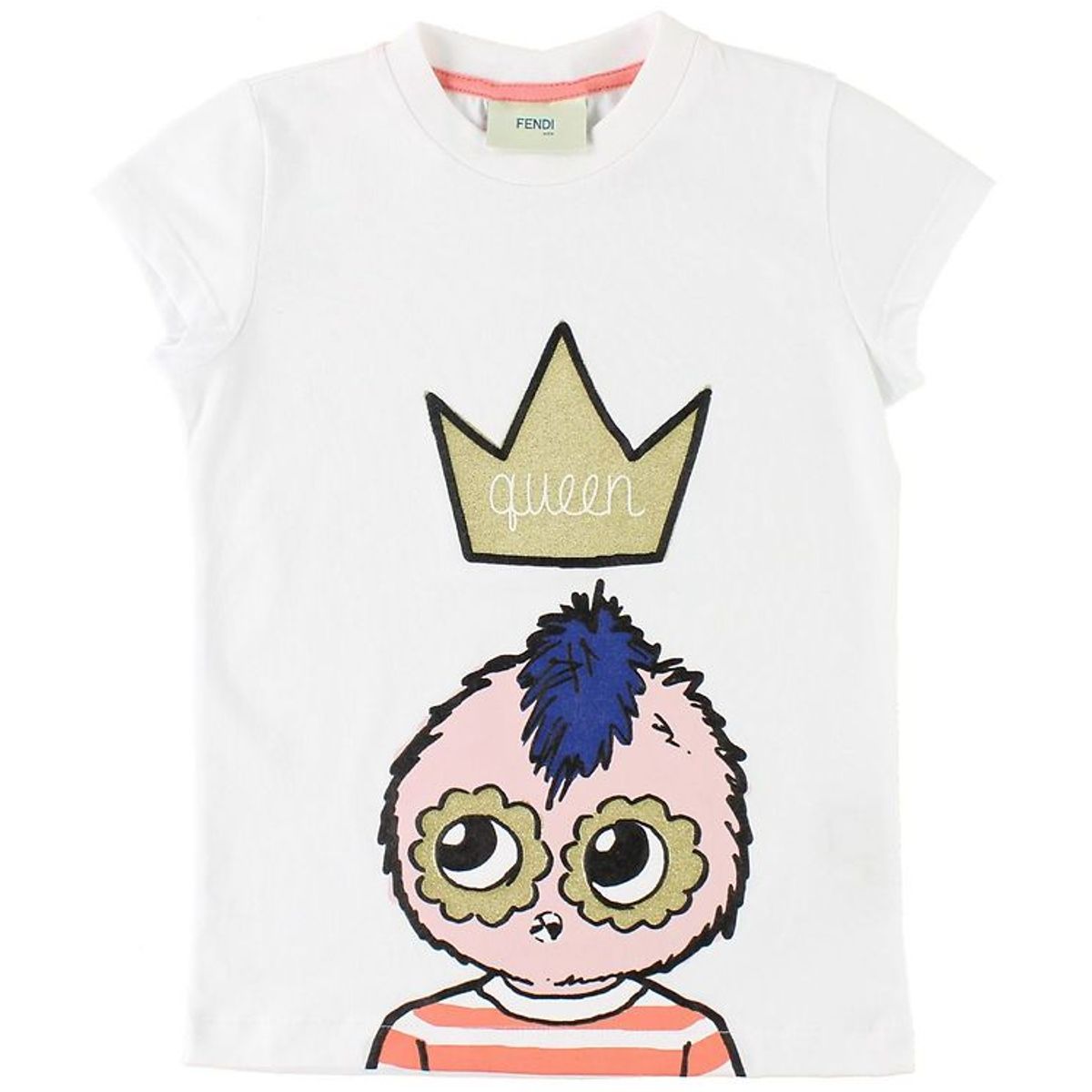 Fendi Kids T-shirt - Hvid m. FendiRumi/Guldkrone