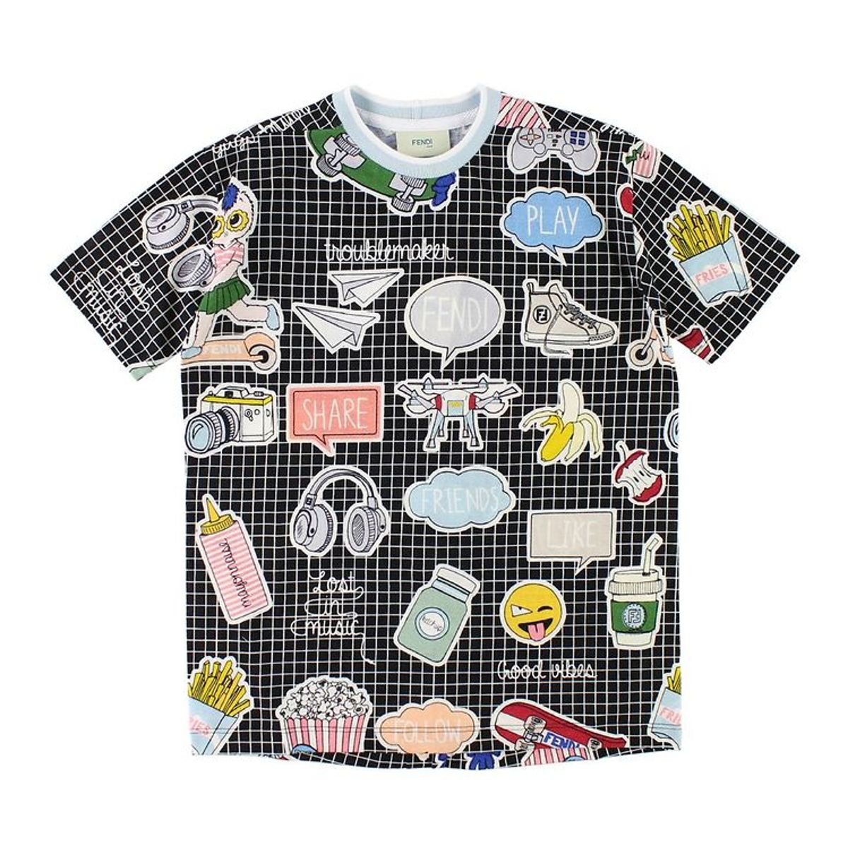 Fendi Kids T-shirt - Sortternet m. Print