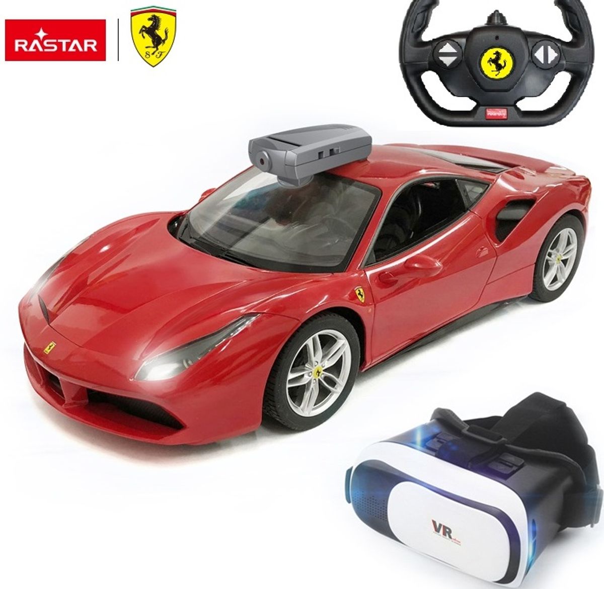 Ferrari 488 GTB Fjernstyret Bil m/VR briller + Kamera 1:14