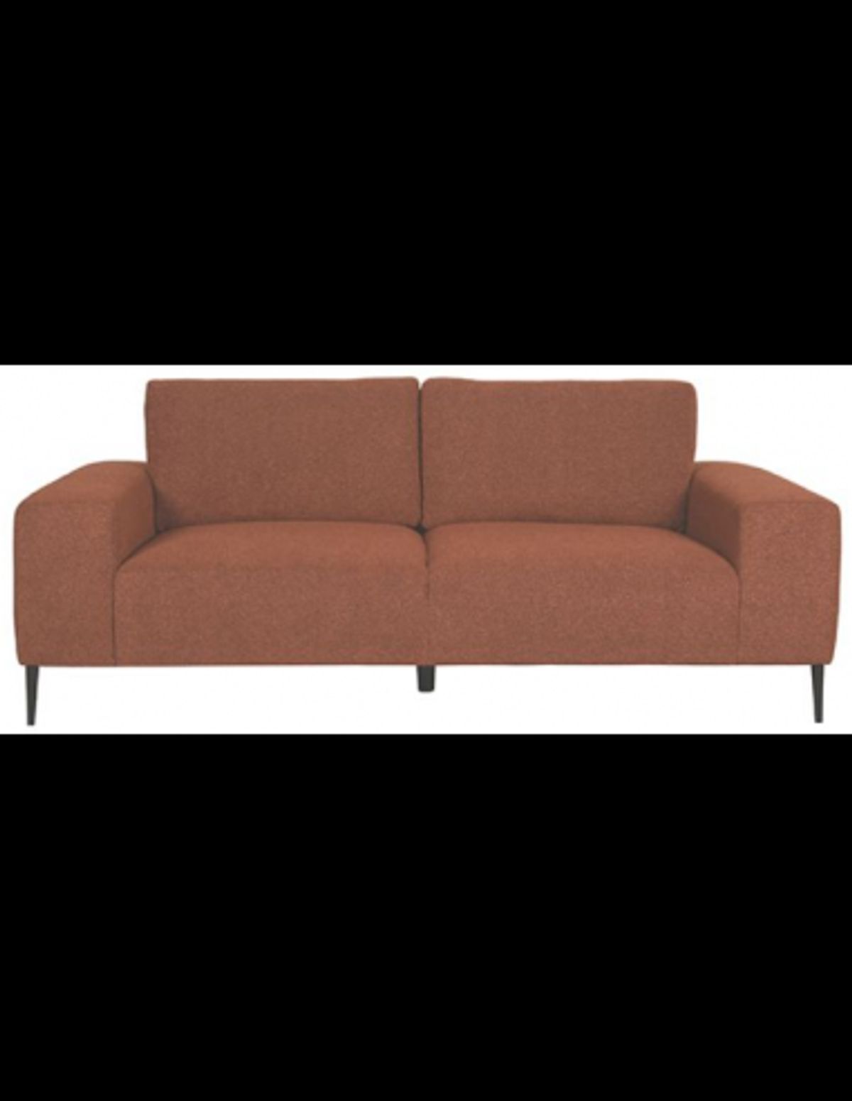 Ferraro 3-personers sofa i metal og bouclé polyester 212 x 88 cm - Sort/Rust