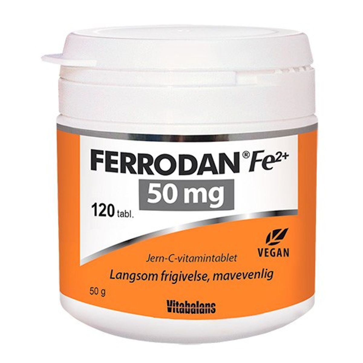 Ferrodan Fe2 + 50 mg - 120 tabletter - Vitabalans