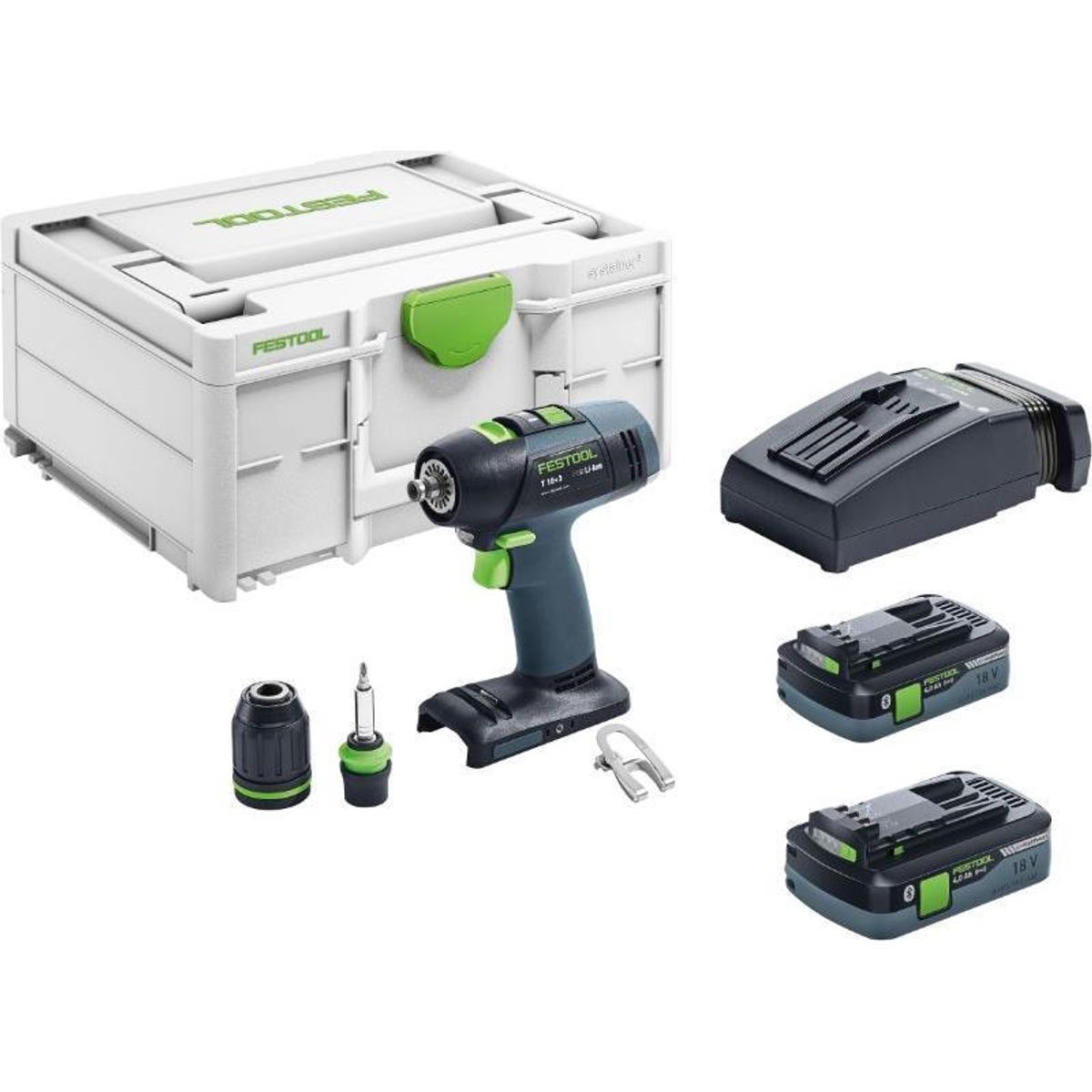 Festool akku bore-/skruemaskine T 18+3 HPC 4,0 I-Plus i Systainer3