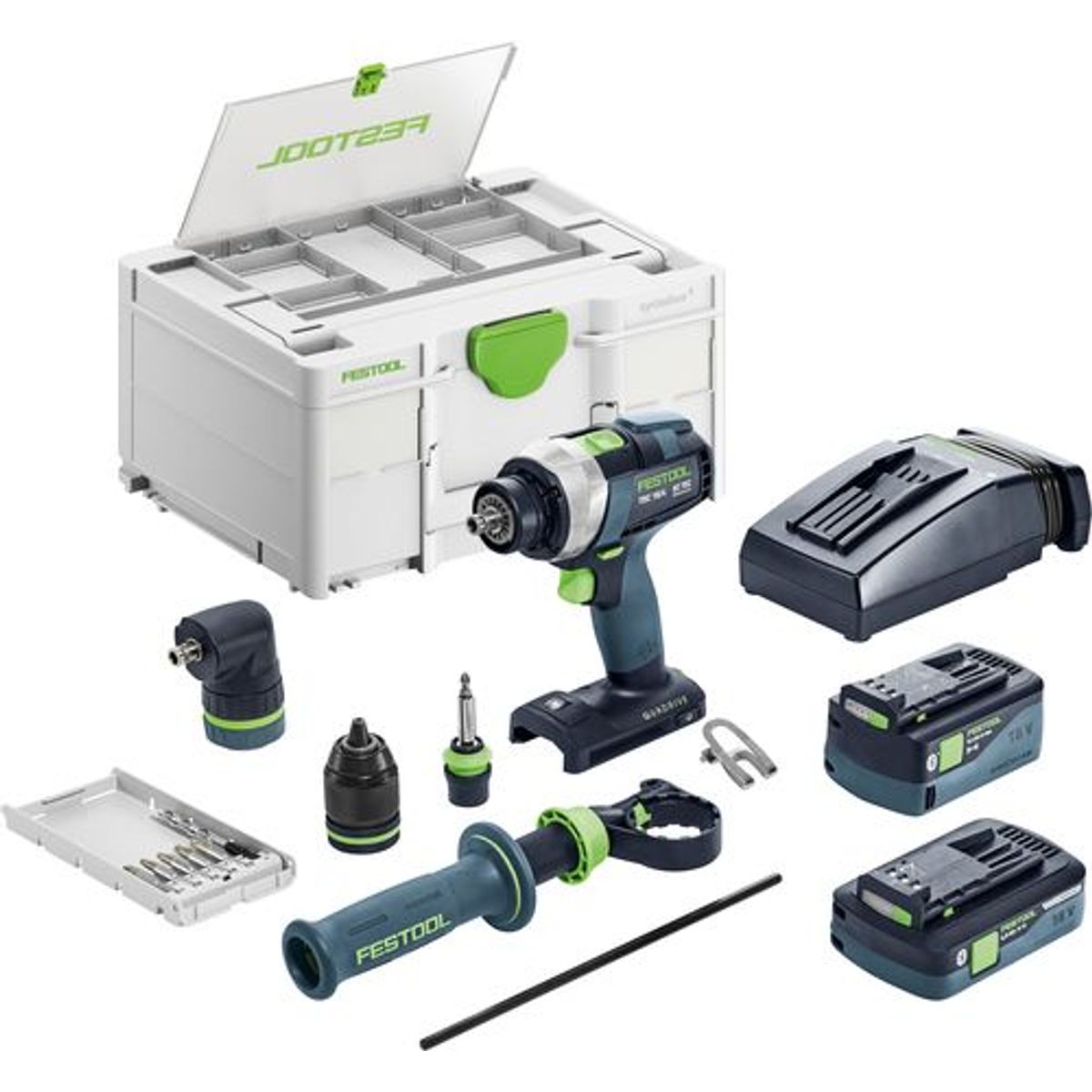 Festool Akku bore-/skruemaskine TDC 18/4 5,0/4,0 I-Set QUADRIVE