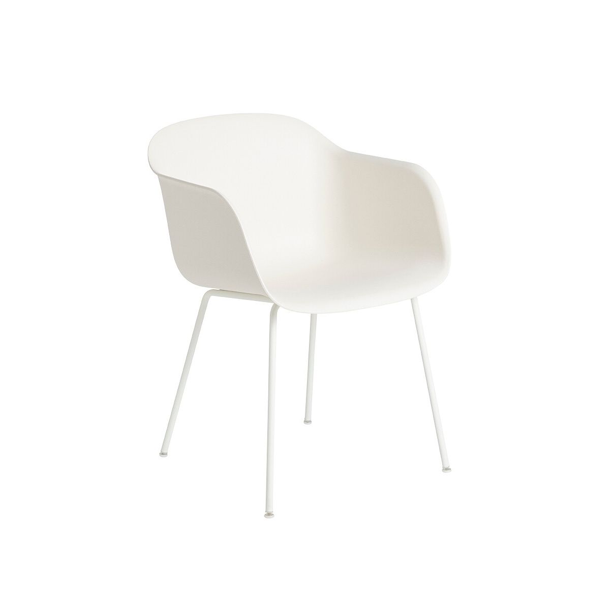 Fiber armchair Tube fra Muuto (Natural white/ White base)