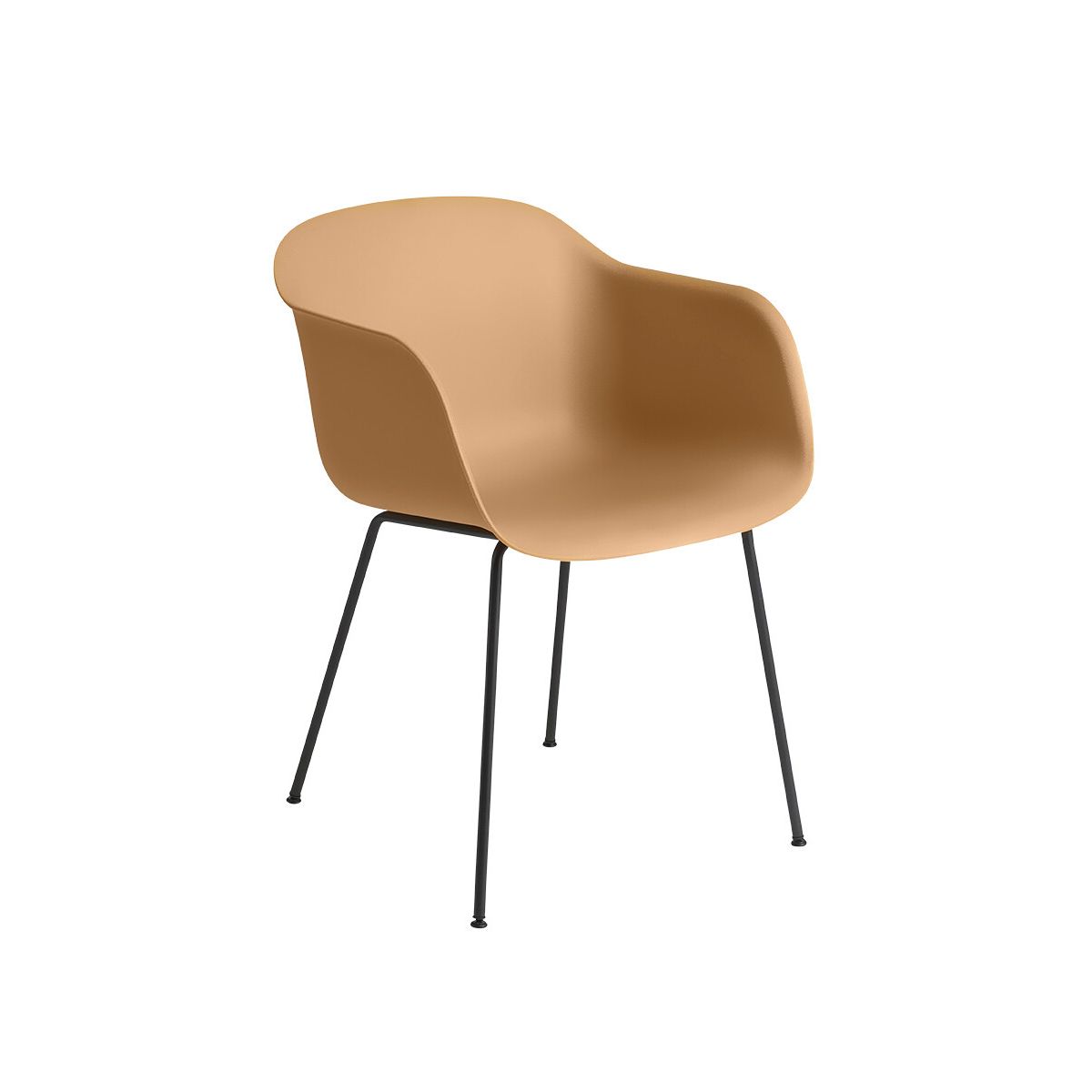 Fiber armchair Tube fra Muuto (Ochre/ black base)