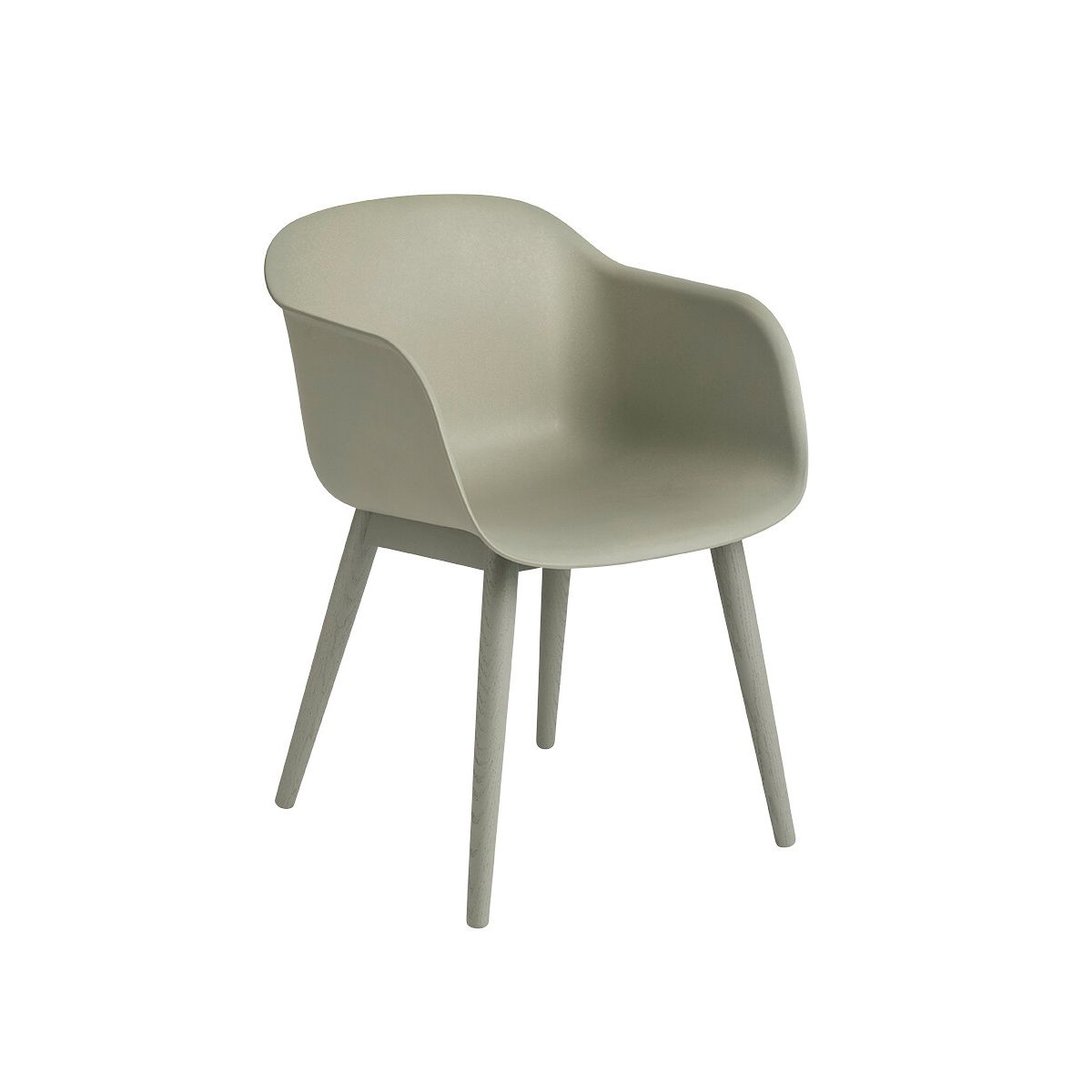 Fiber Armchair, wood fra Muuto (Dusty green/ dusty green base)