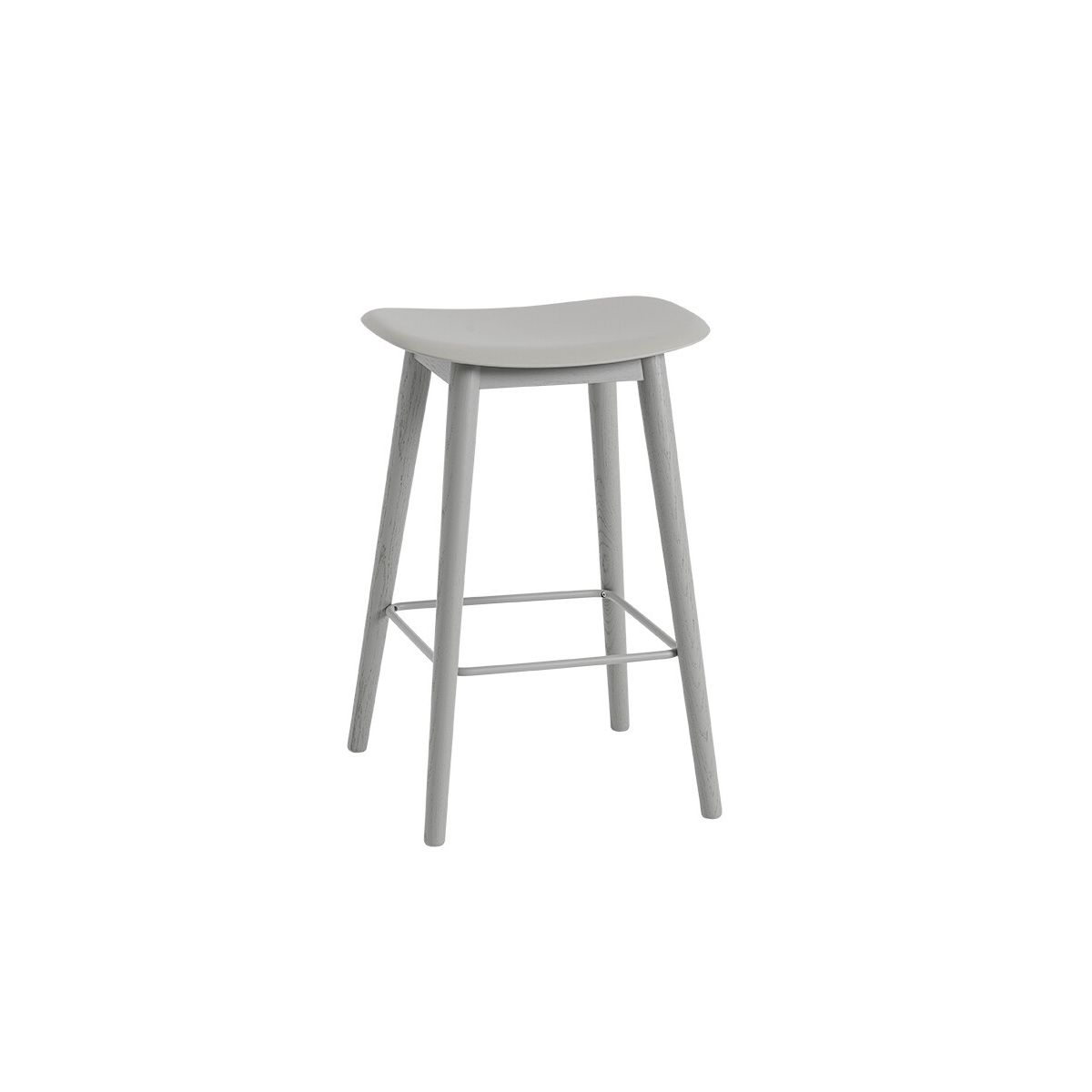 Fiber Bar Stool Wood fra Muuto (Lille, Grey/ grey)