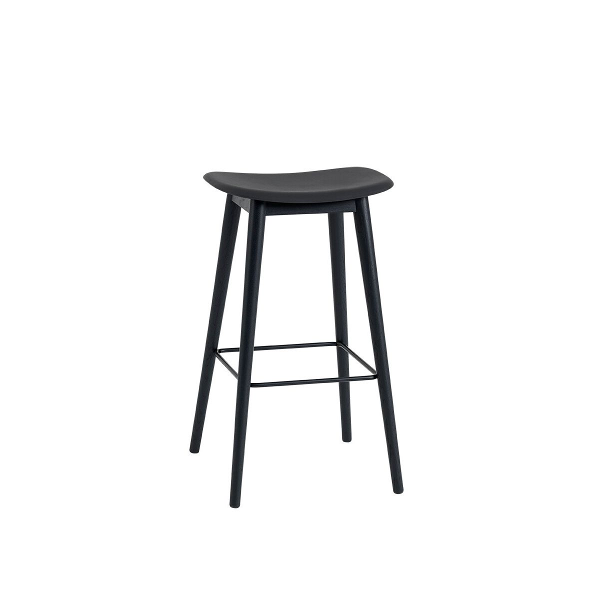 Fiber Bar Stool Wood fra Muuto (Stor, Black/ black)