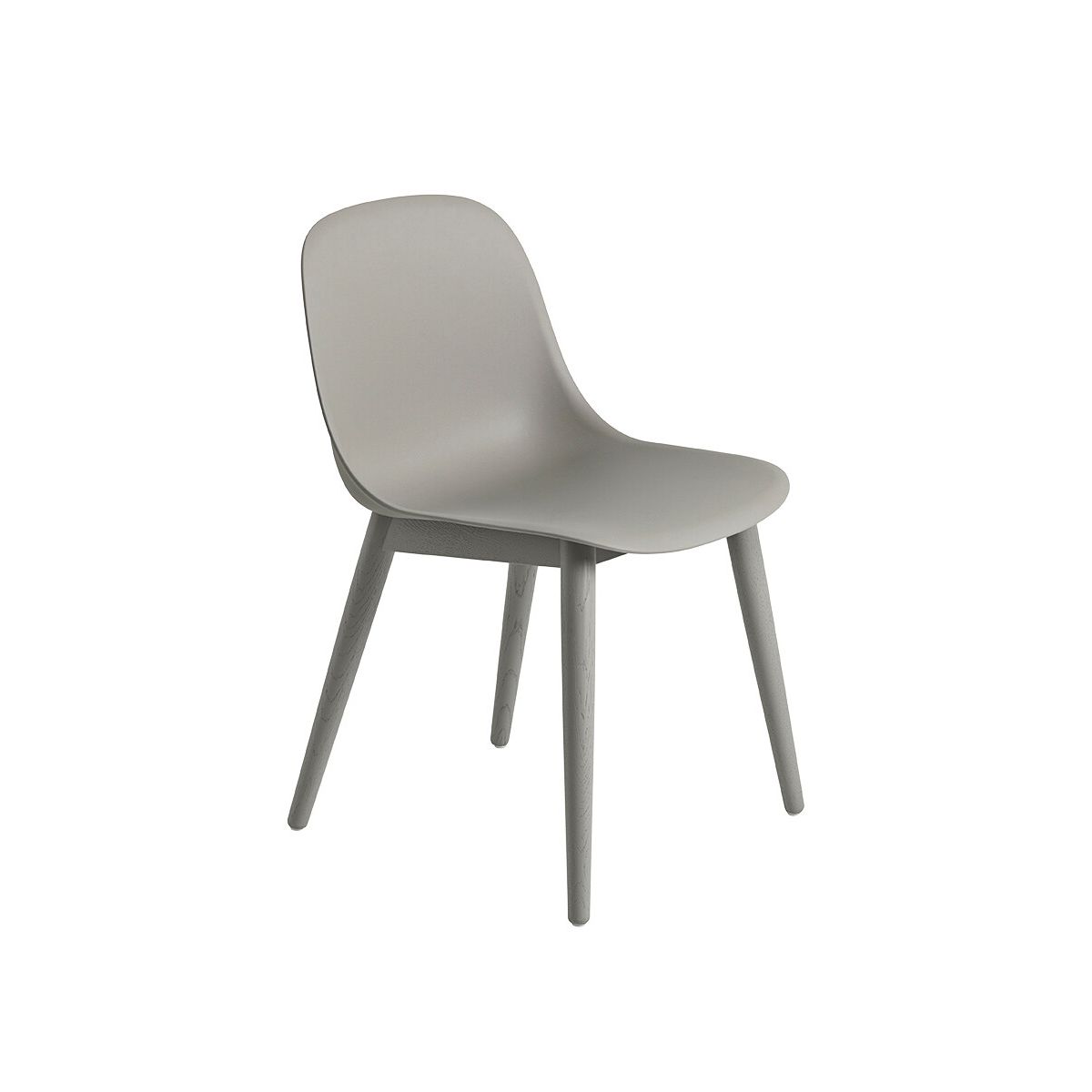 Fiber side chair wood fra Muuto (Grey/ grey base)