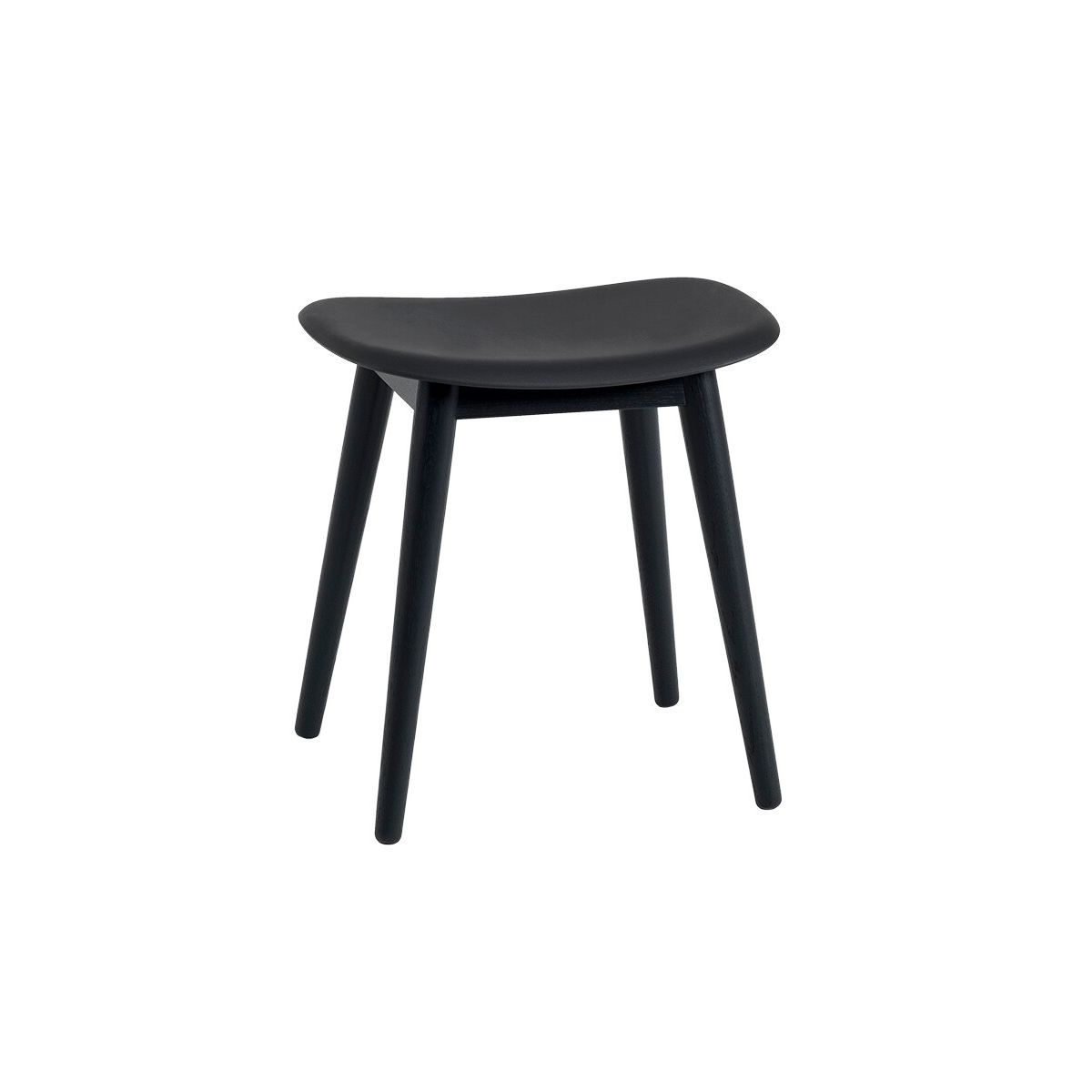 Fiber Stool Wood fra Muuto (Black/ black base)