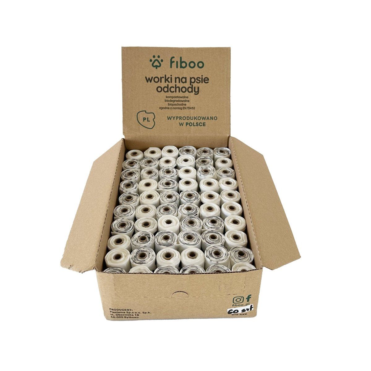 FIBOO Poop Bags 60x15 stk. - Hvid