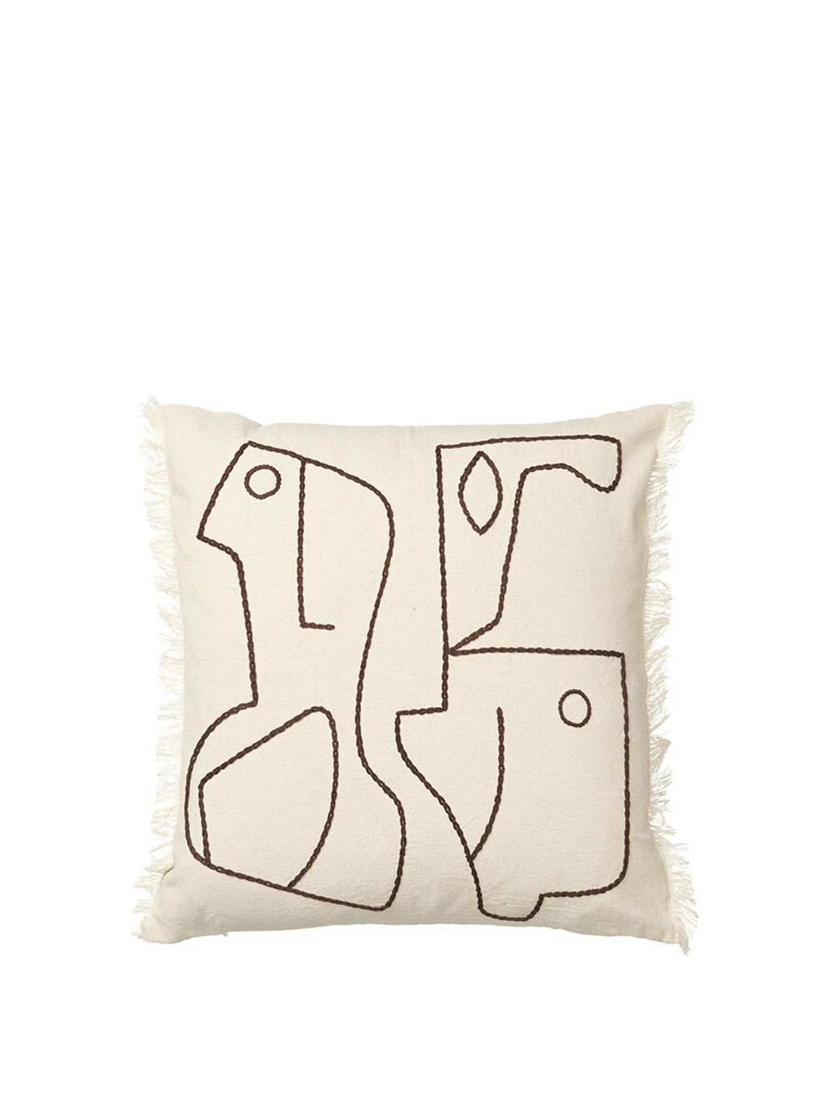 Figure Cushion, off-white/coffee fra Ferm Living