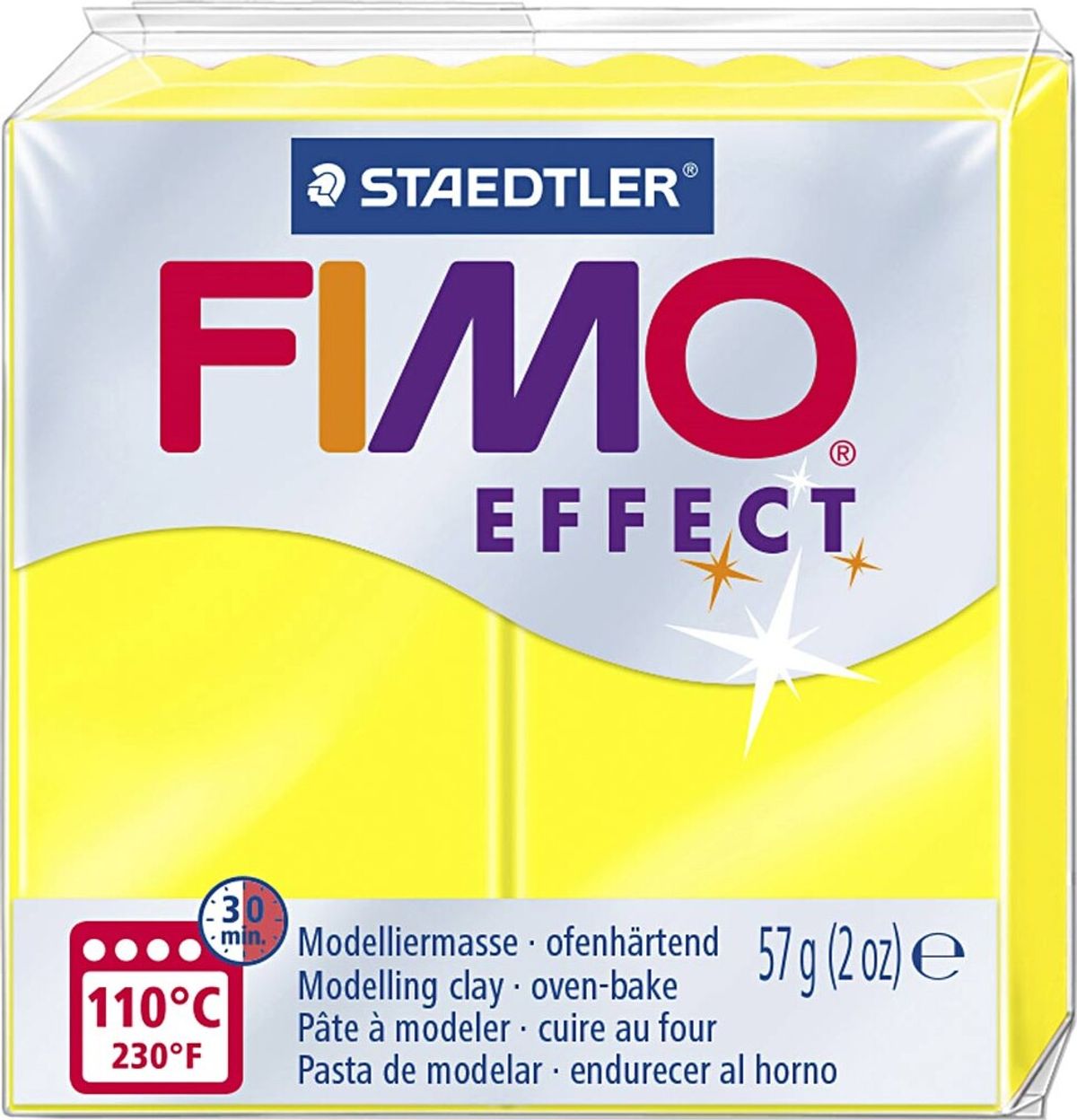 Fimo - Ler Til Ovn - Effect - Neon Gul - 57 G