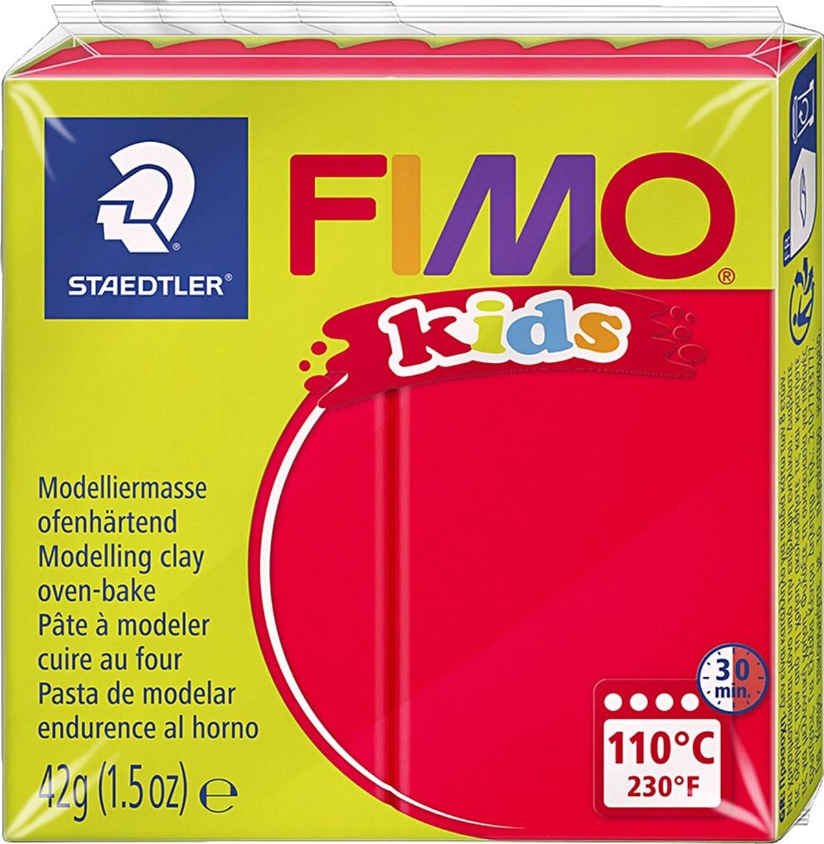 Fimo - Ler Til Ovn - Kids - Rød - 42 G