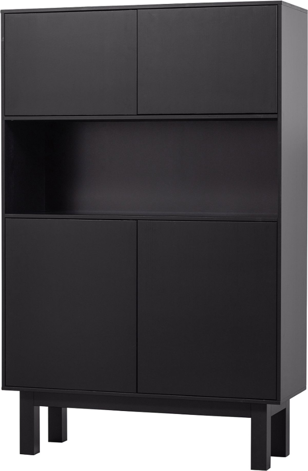 Finca, Highboard, sort, H170x40x110 cm, fyrretræ