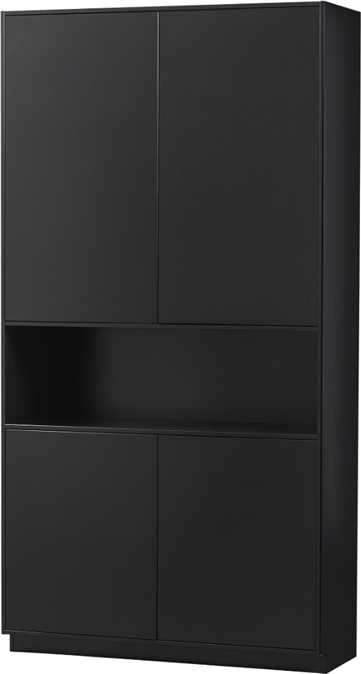 Finca, Highboard, sort, H210x40x110 cm, fyrretræ