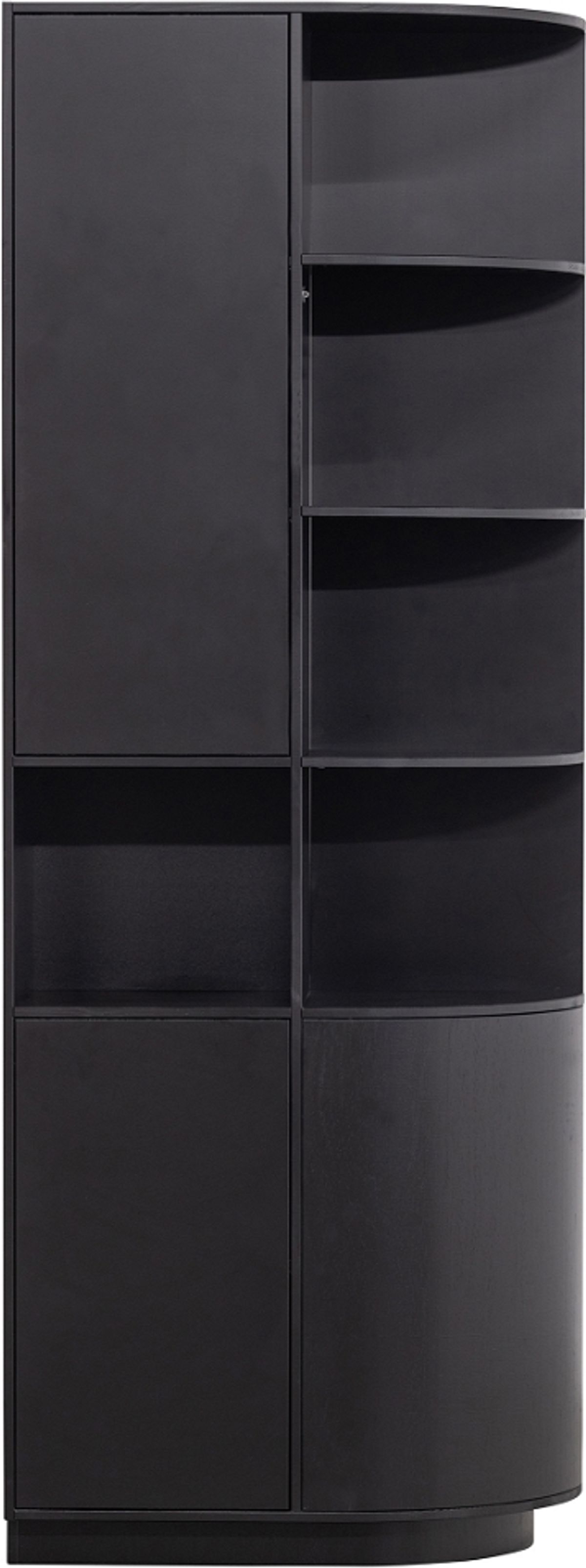 Finca left, Highboard, sort, H210x40x78 cm, fyrretræ