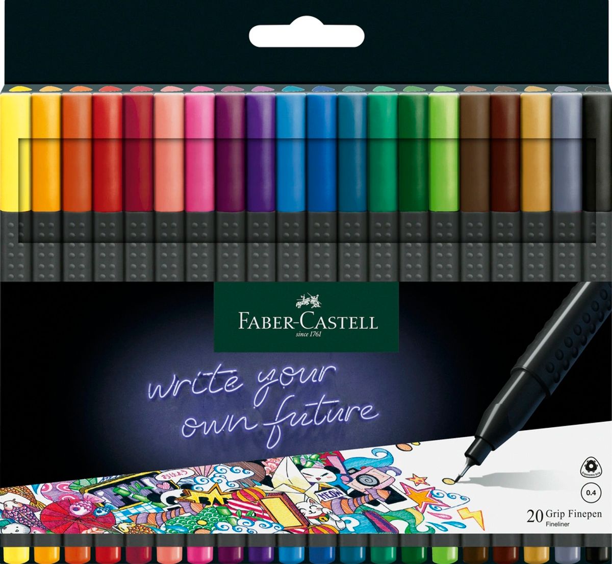 Fineliner Faber-Castell grip 20 stk.