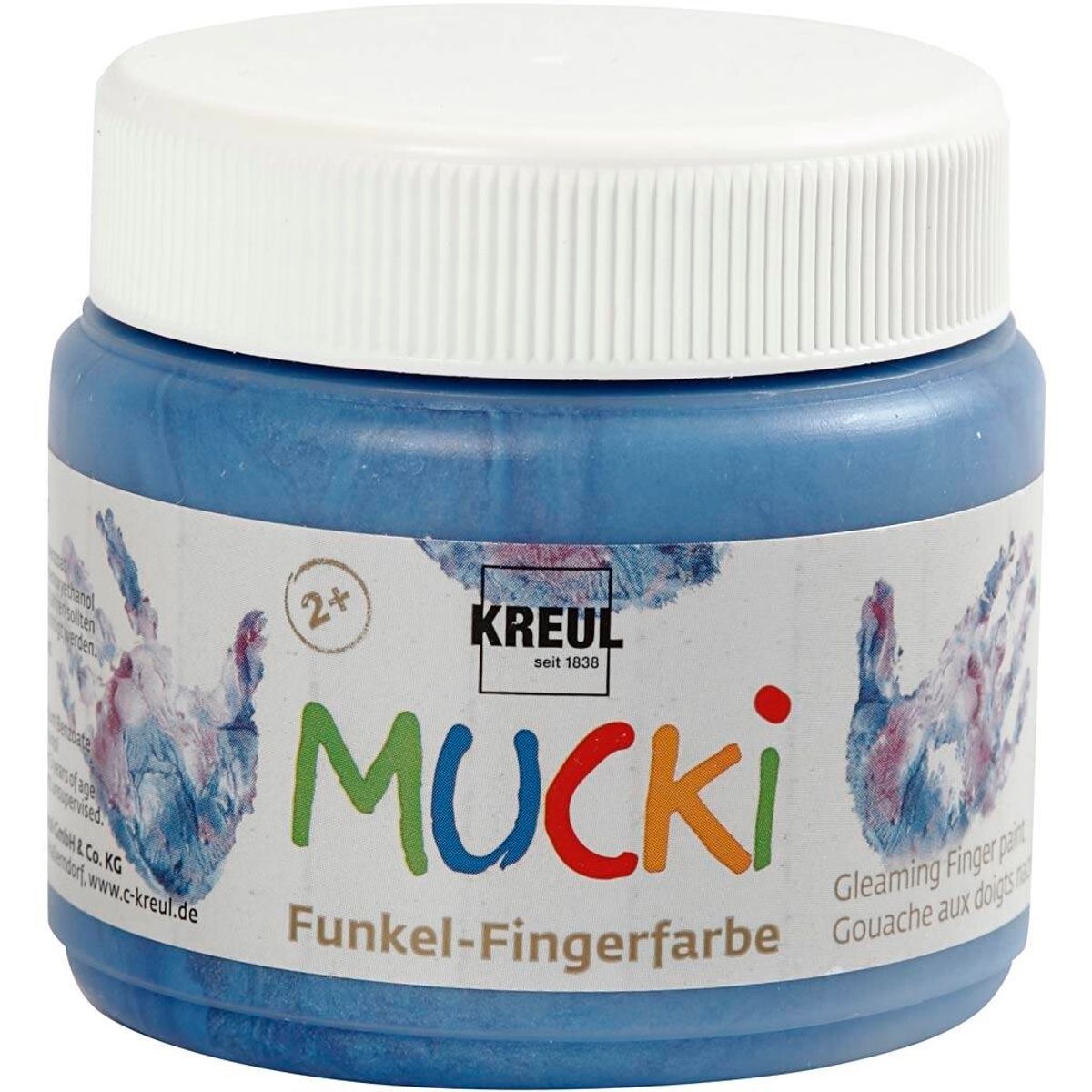 Fingermaling, metallic blå, 150 ml