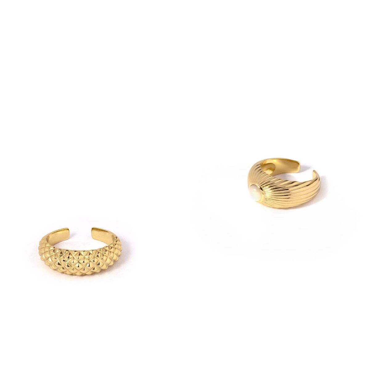 Fingerring / Cuff 2 PAK - #RayWea - Onesize - 18 karat forgyldt Sterling sølv - SPAR 100 KR