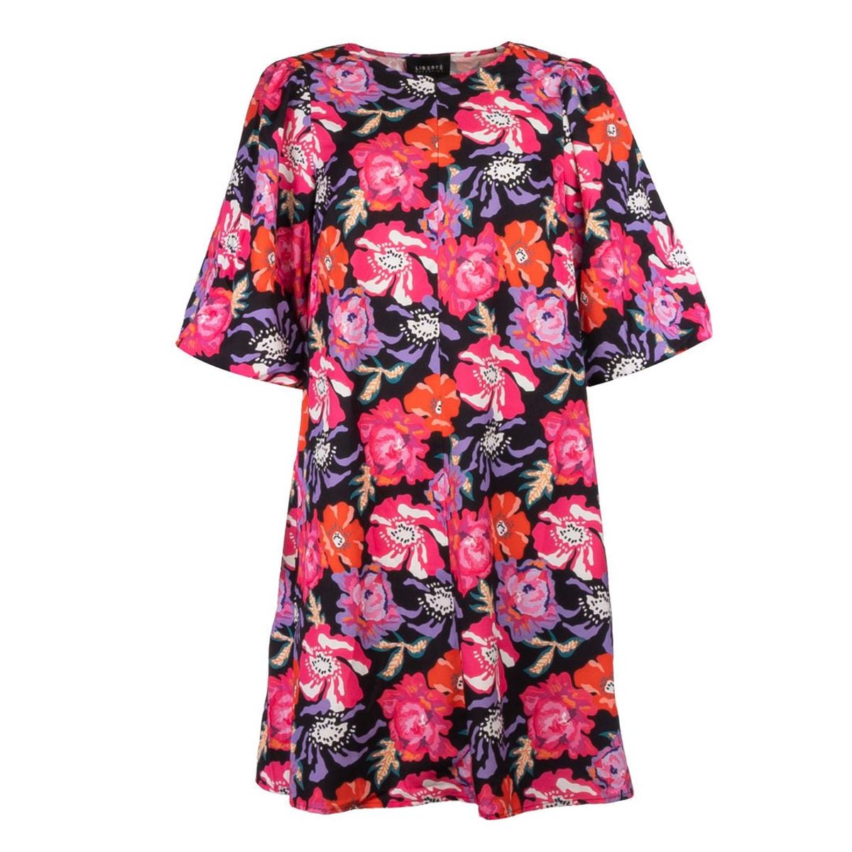 Fiona Dress Pink Red Flower L