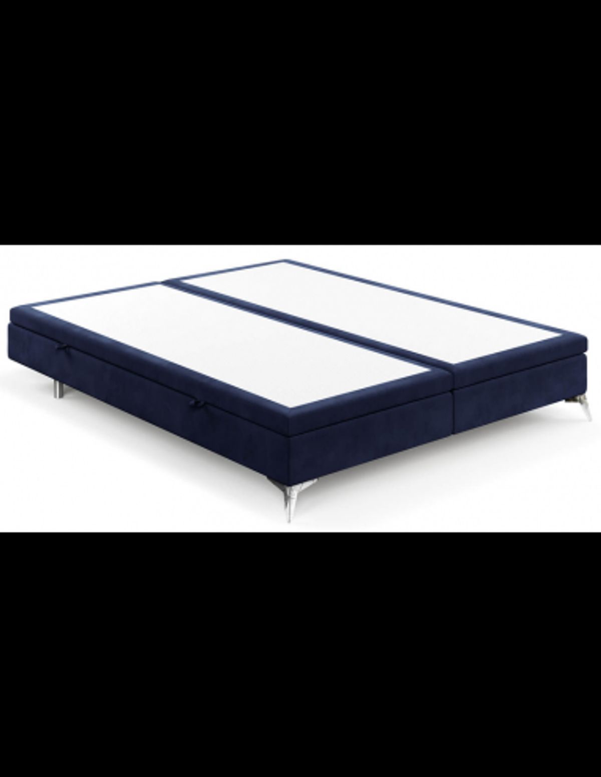 Fir sengeramme i velour med opbevaring 120 x 200 cm - Krom/Navy