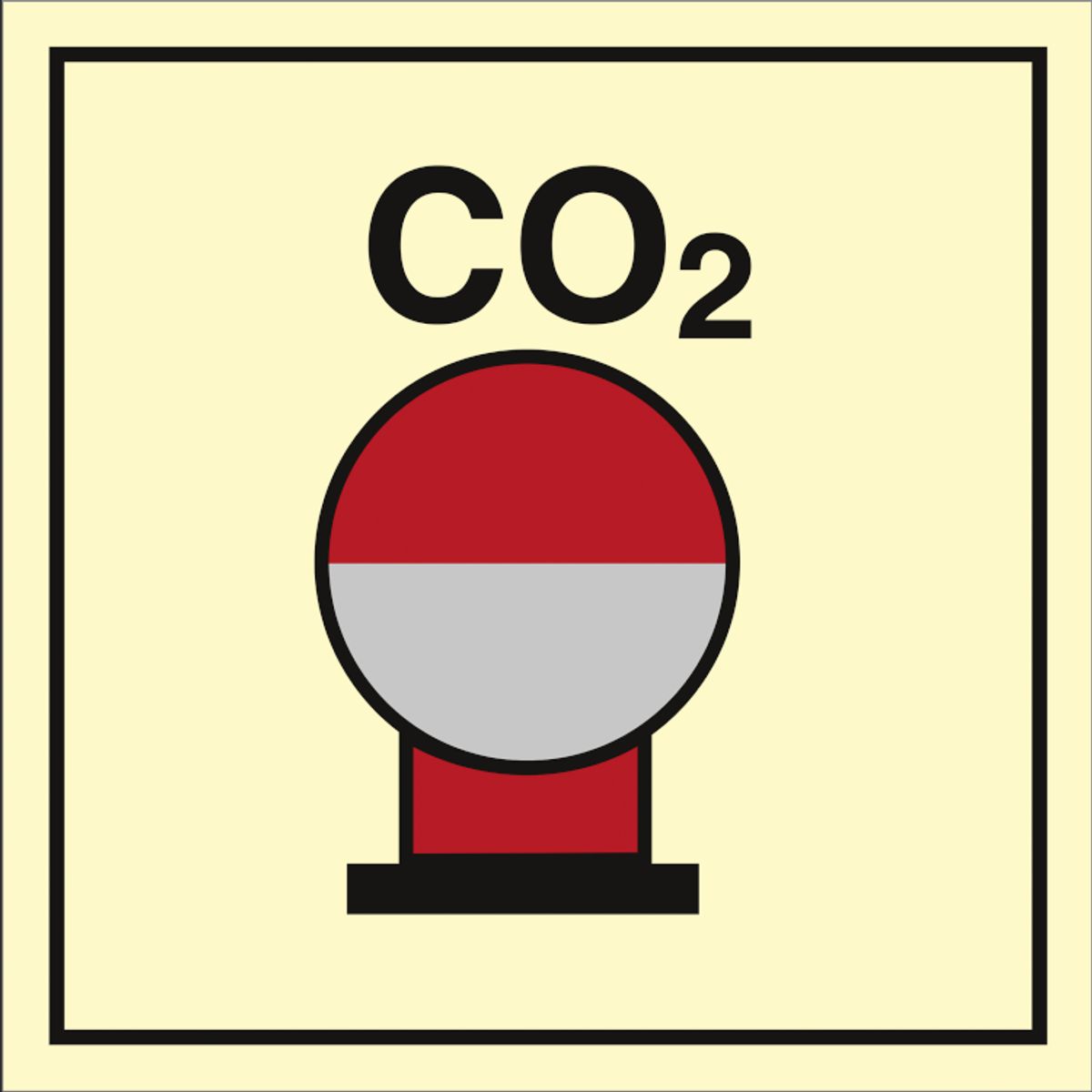 Fire control sign - Fixed CO2 fire extinguishing bottle