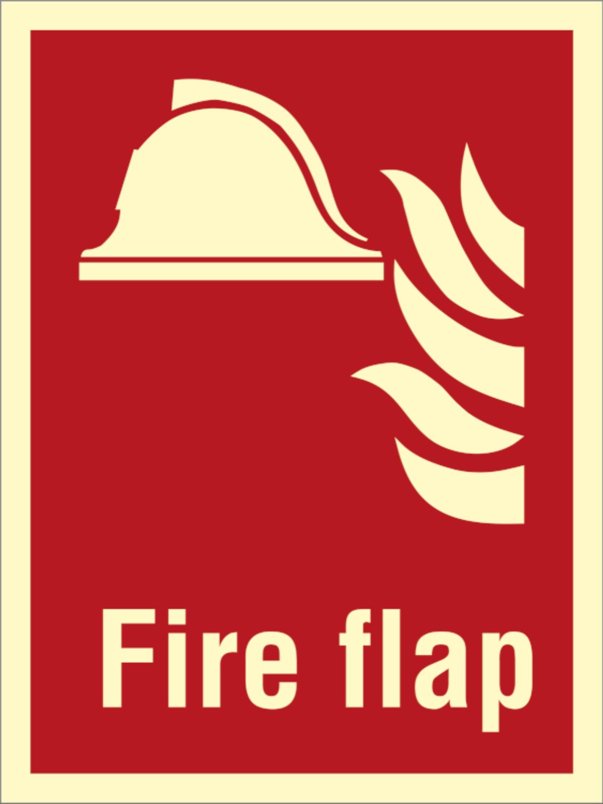 Fire flap - Efterlysende Vinyl HI150 - 200 x 150 mm