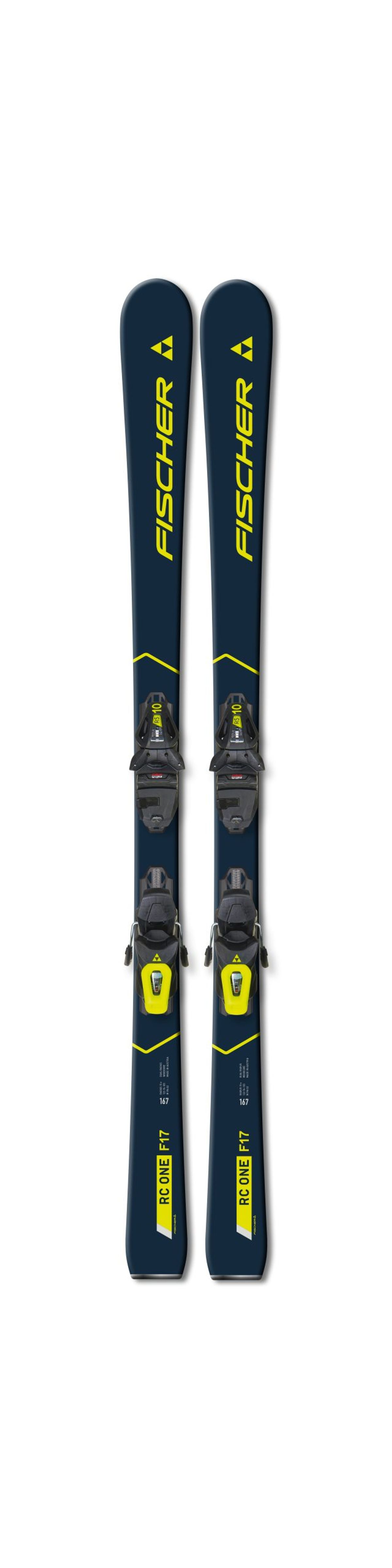 Fischer Rc One F17 Twin Powerrail Ski Inc. Rs 10 Gw Binding (Farve: Gul, Størrelse: 160)