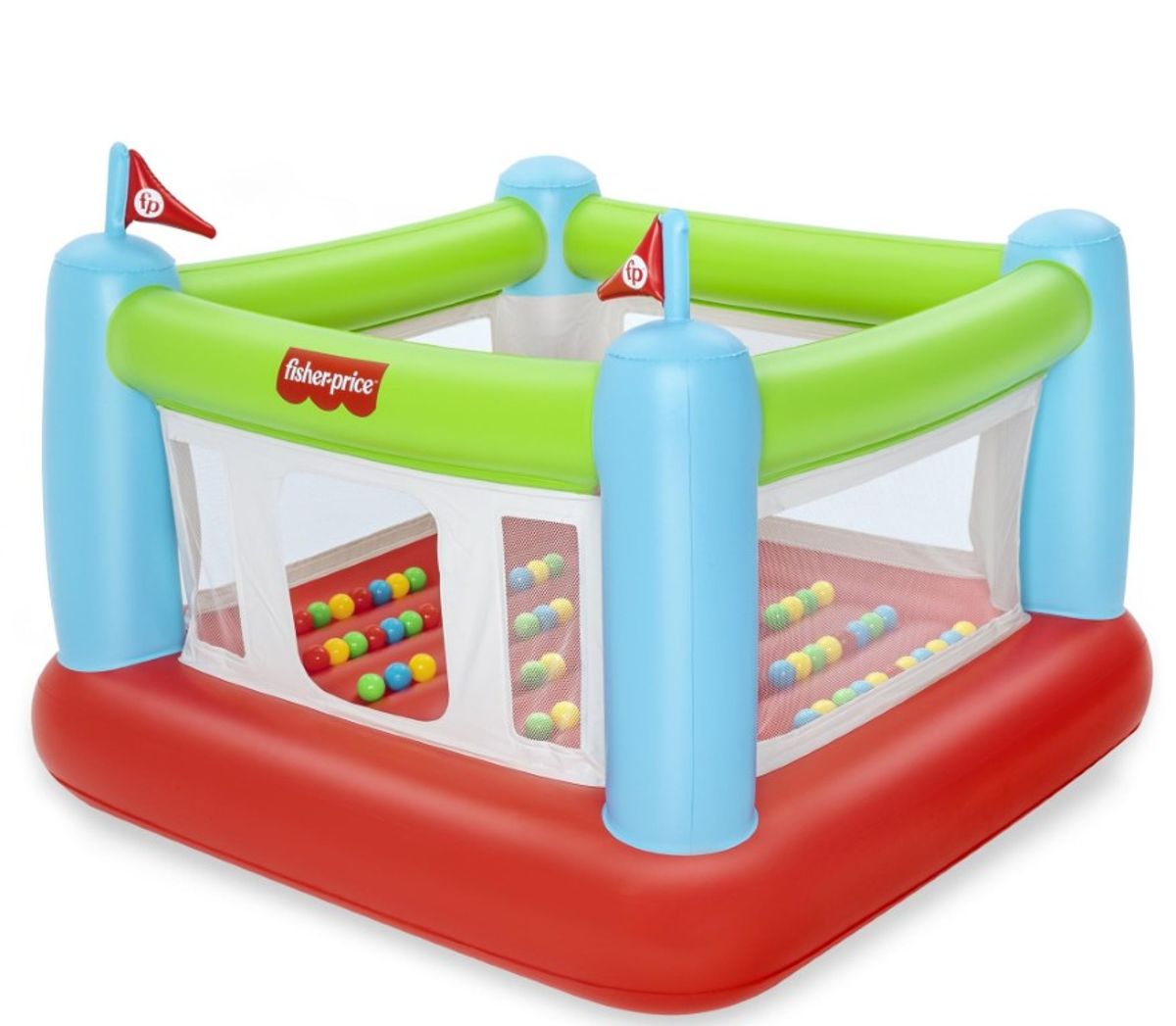 Fisher-Price Hoppe-borg 175 x 173 x 135 cm inkl. bolde og el pumpe