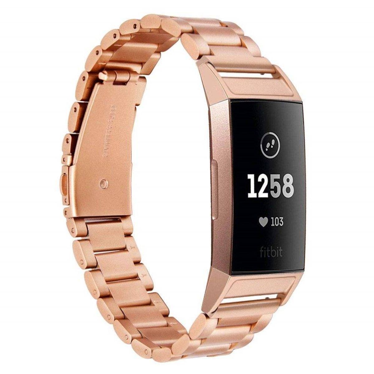 Fitbit Charge 3 / Charge 4 - Butterfly Urrem i rustfrit stål - Guld