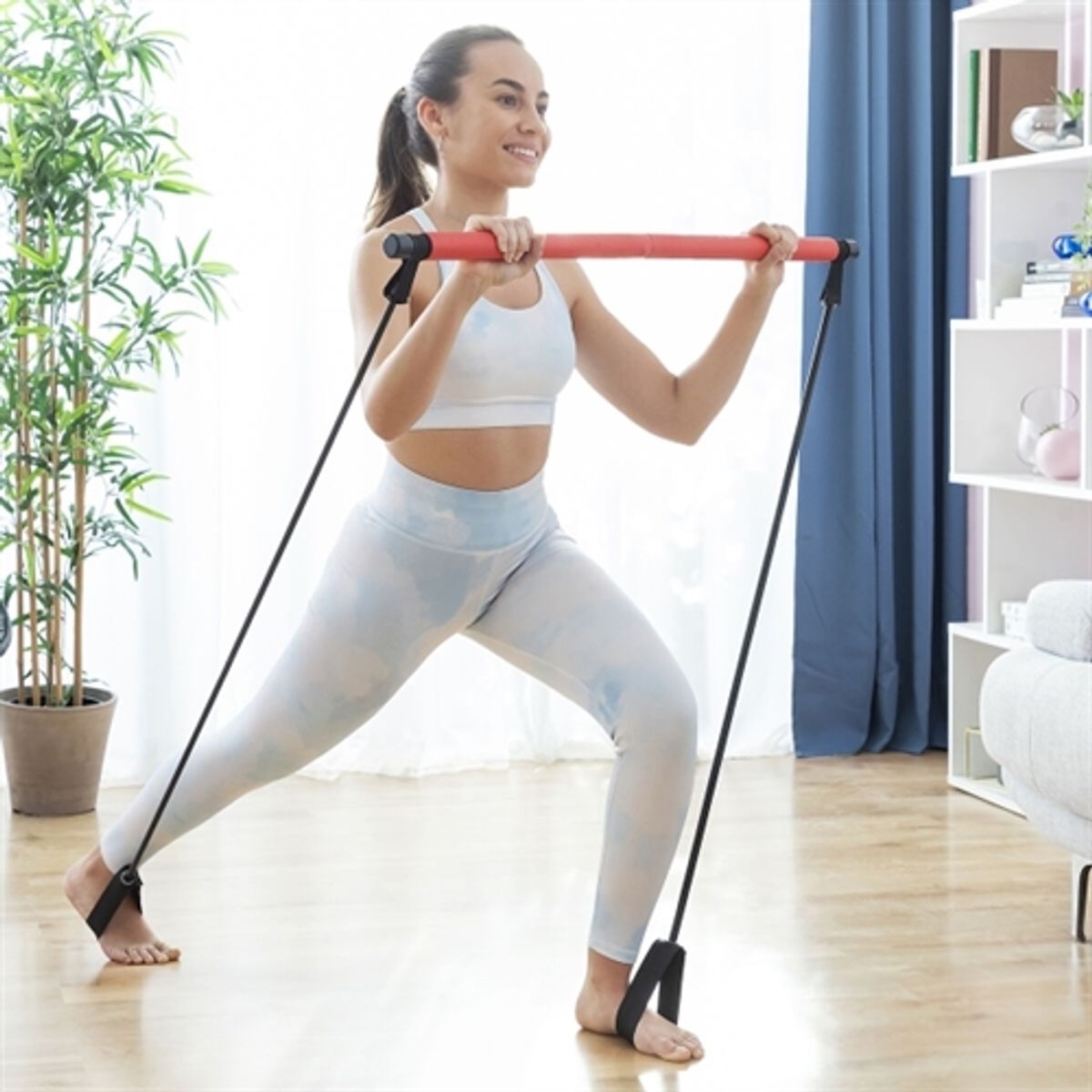 Fitness Bar med Resistance Bands og Motion Guide - InnovaGoods