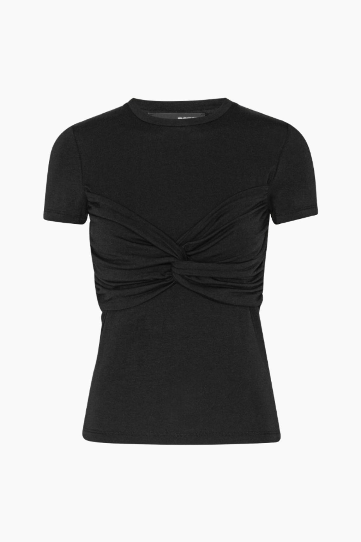 Fitted Twisted T-Shirt - Black - ROTATE - Sort XS