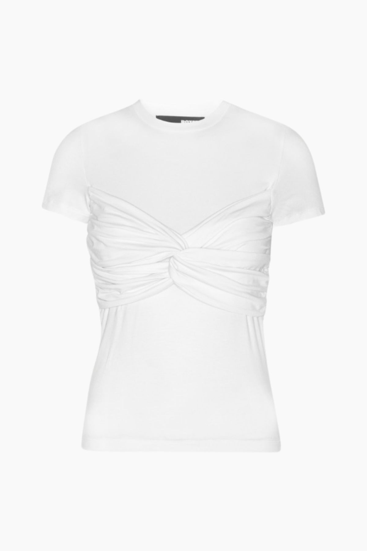 Fitted Twisted T-Shirt - Bright White - ROTATE - Hvid L