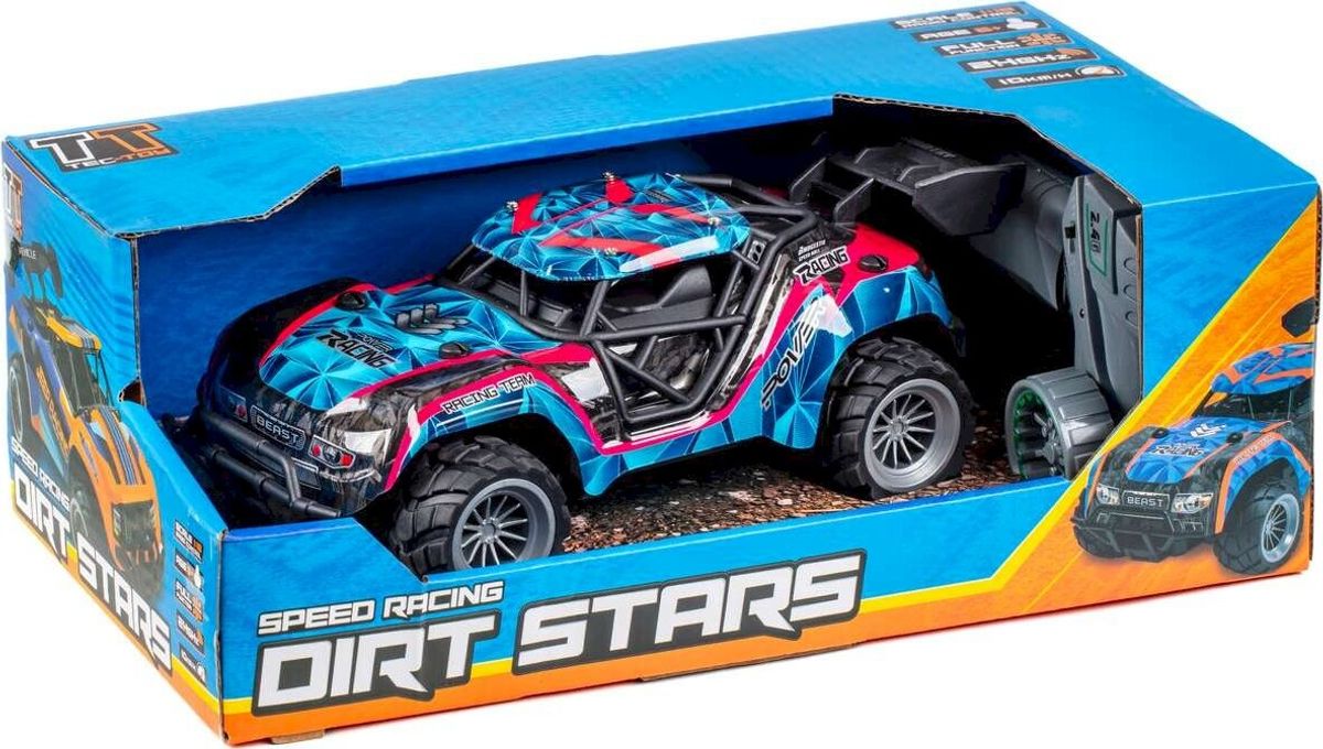 Fjernstyret Bil - Speed Racing Dirt Stars - 1:18 - Blå Og Pink