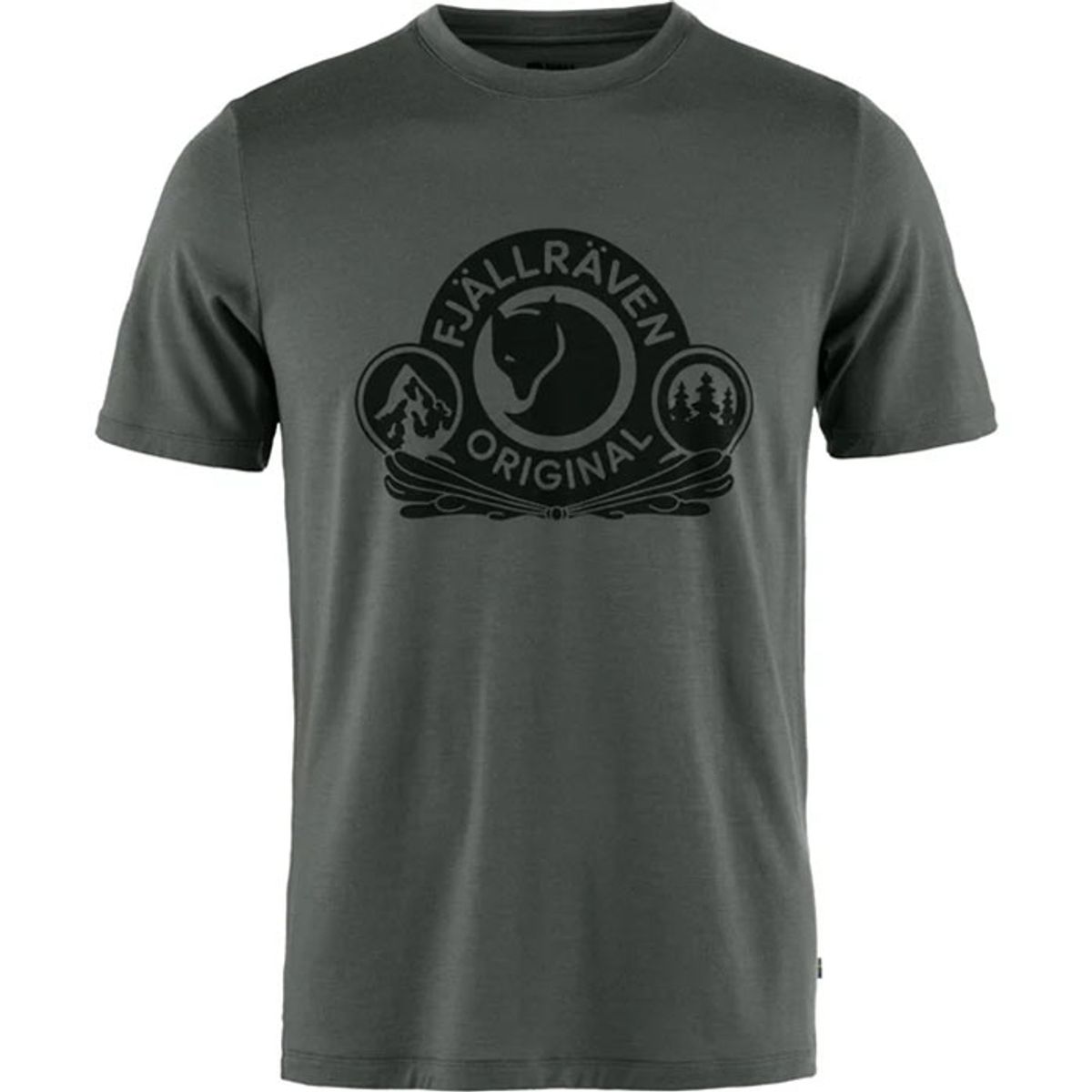 Fjällräven Abisko Wool Classic Herre / Mænd-basalt-XL - T-Shirt, Polo-shirt