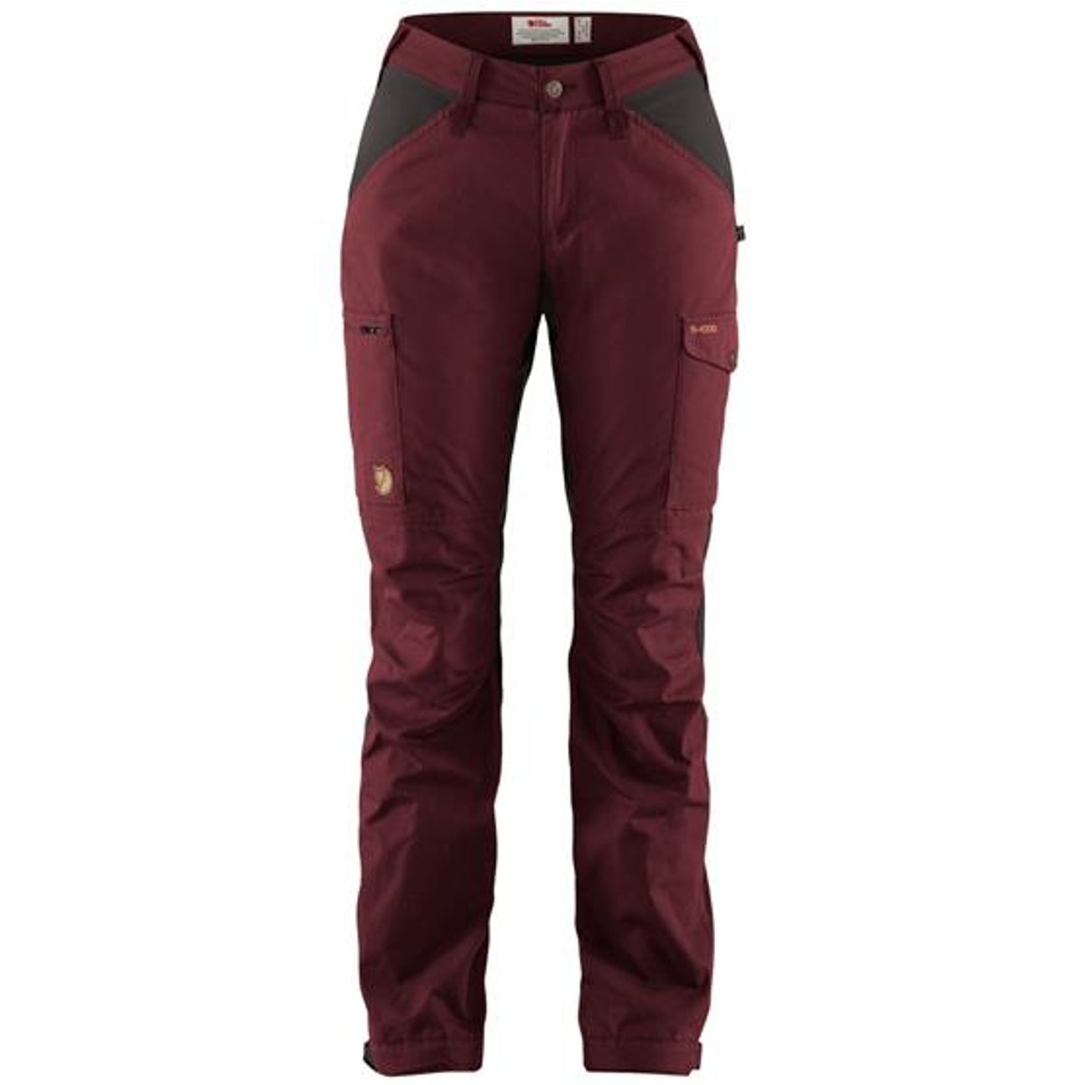 Fjällräven Kaipak Trousers Curved Womens, Dark Garnet / Grey