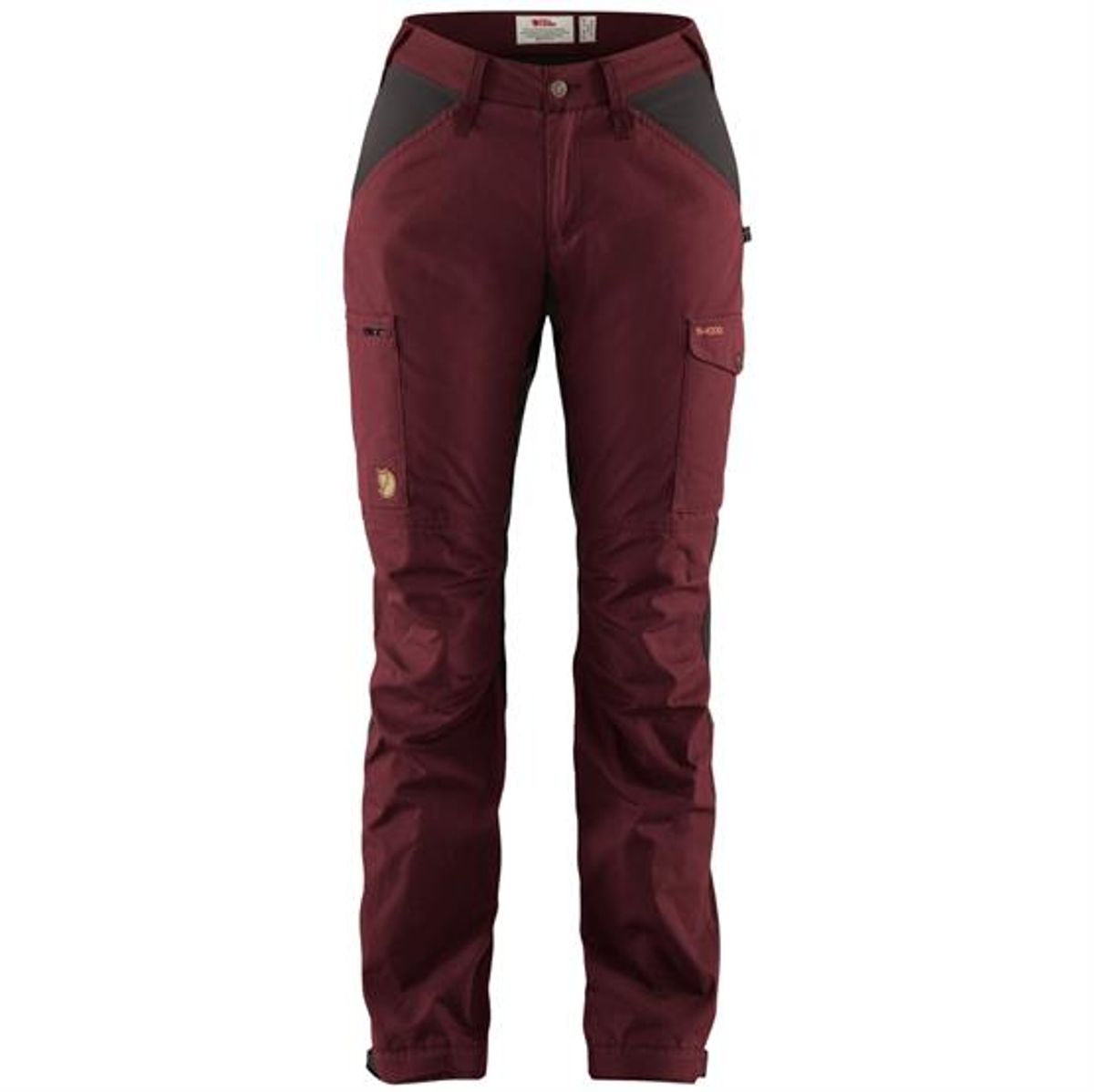 Fjällräven Kaipak Trousers Curved Womens, Dark Garnet / Grey