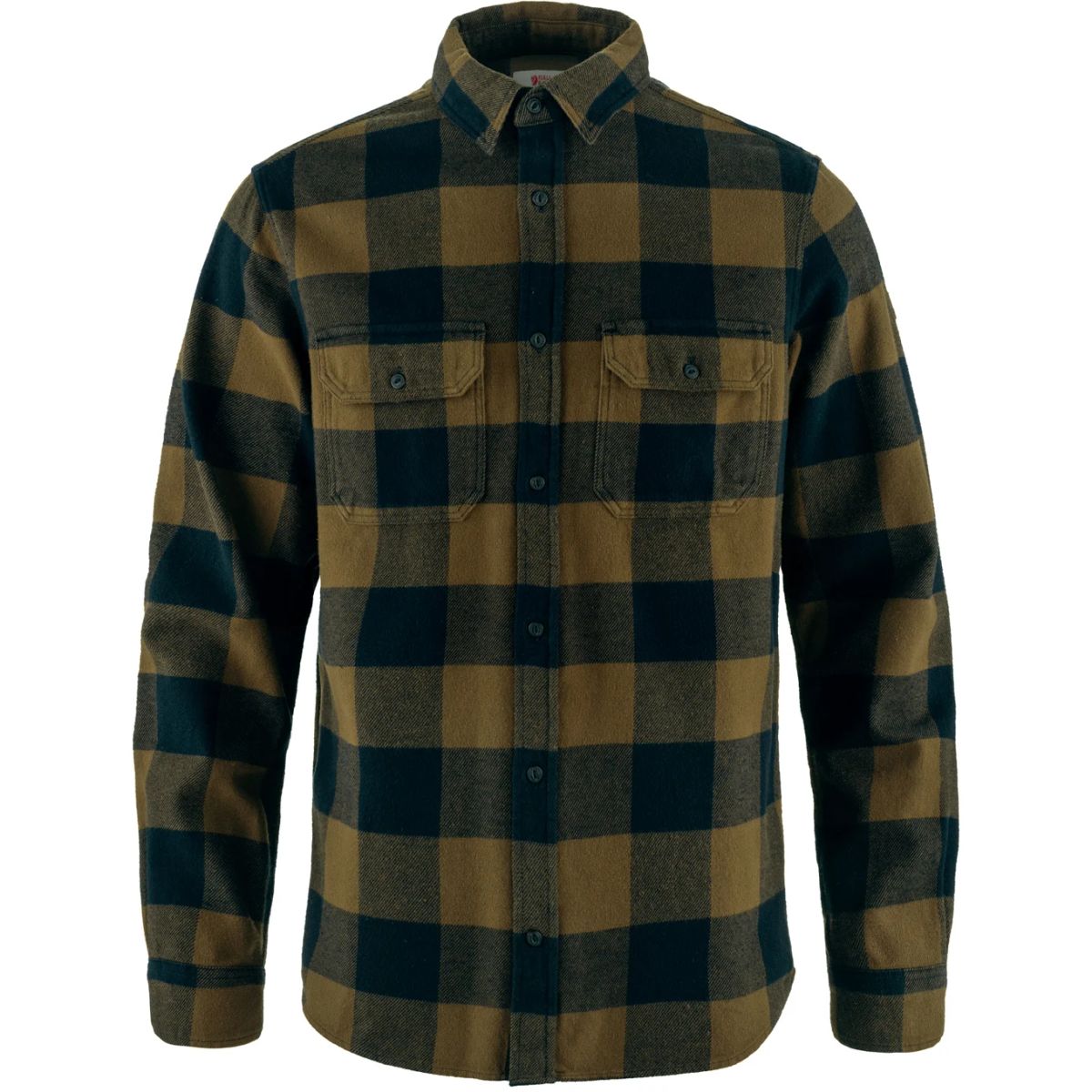 Fjällräven Ãvik Heavy Flannel Herre Wood Brown-Dark Navy L