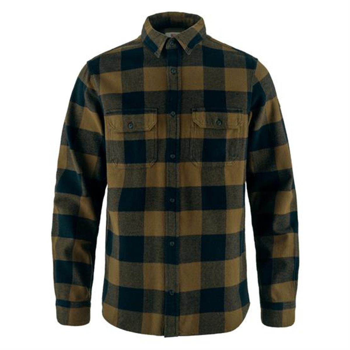 Fjällräven Ãvik Heavy Flannel Shirt Mens, Wood Brown / Dark Navy