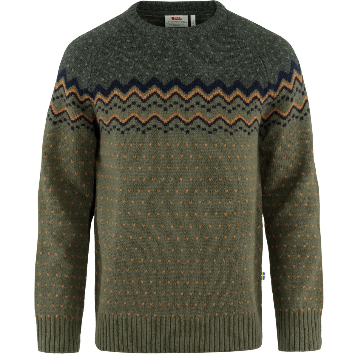 Fjällräven Ãvik Knit Herre Sweater Laurel Green - Deep Forrest L