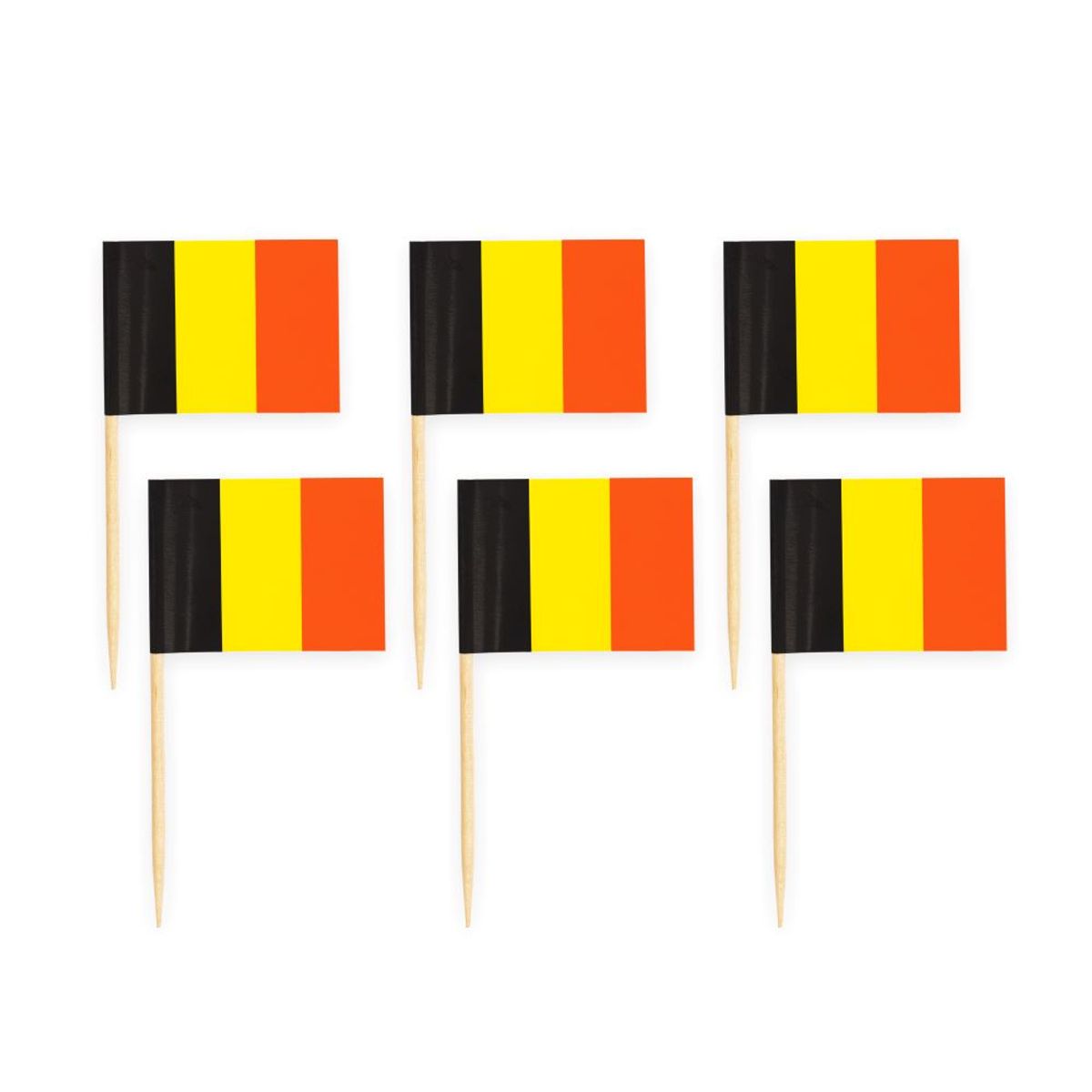 Flag Sticks Belgien - 50 Stk. 6,5 cm ca.