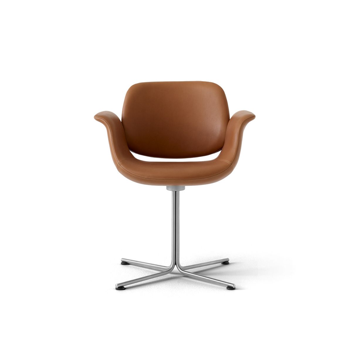 Flamingo Chair fra Erik Jørgensen (Stofgruppe 4, Børstet rustfrit stål, Fast understel)