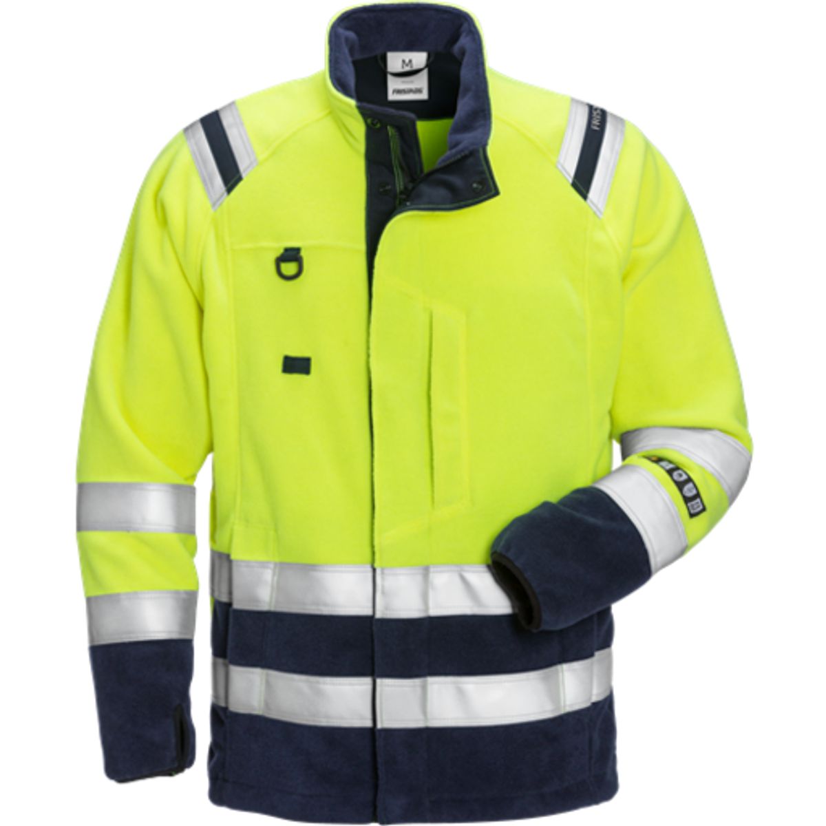 Flammehæmmende fleecejakke 122233, High-Vis gul/marine kl.3, str. L